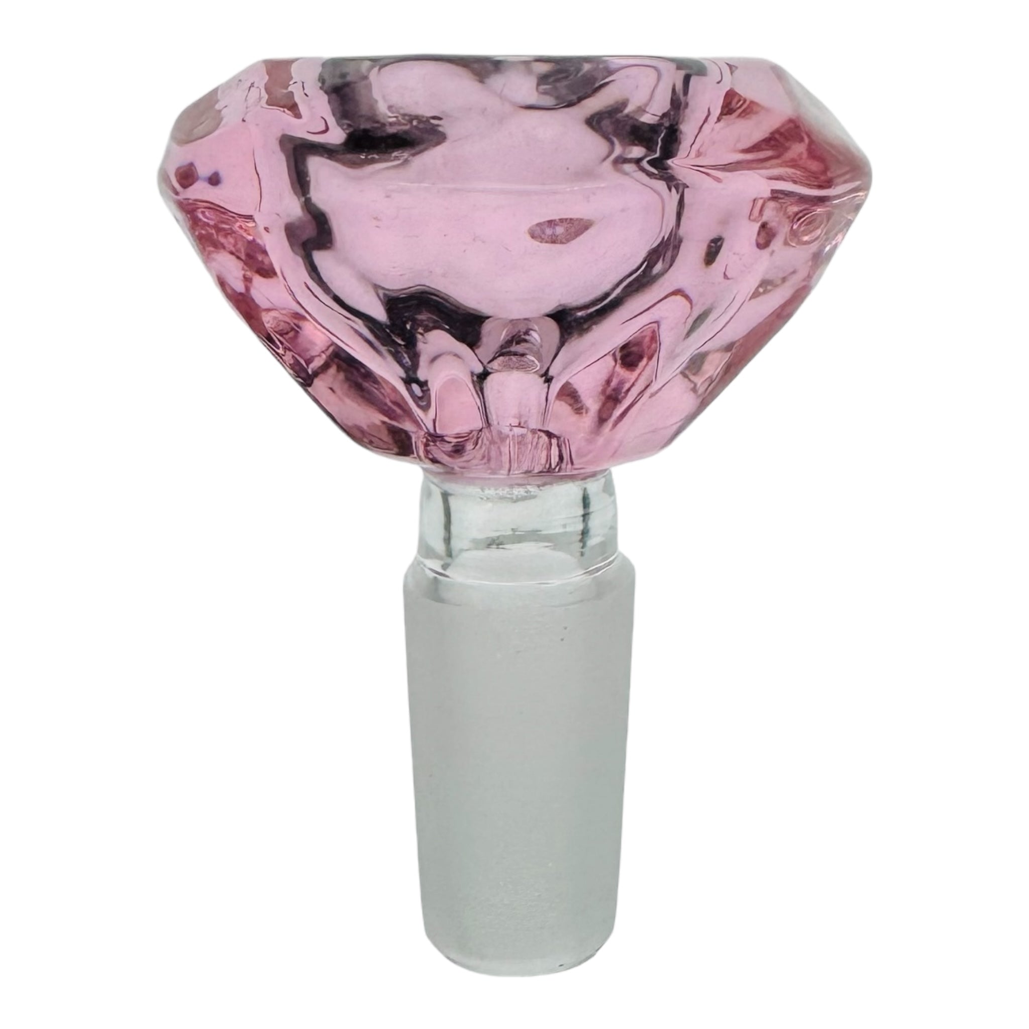 pink 14mm Bong Bowl Faceted Diamond Glass Bong Bowl Piece for sale