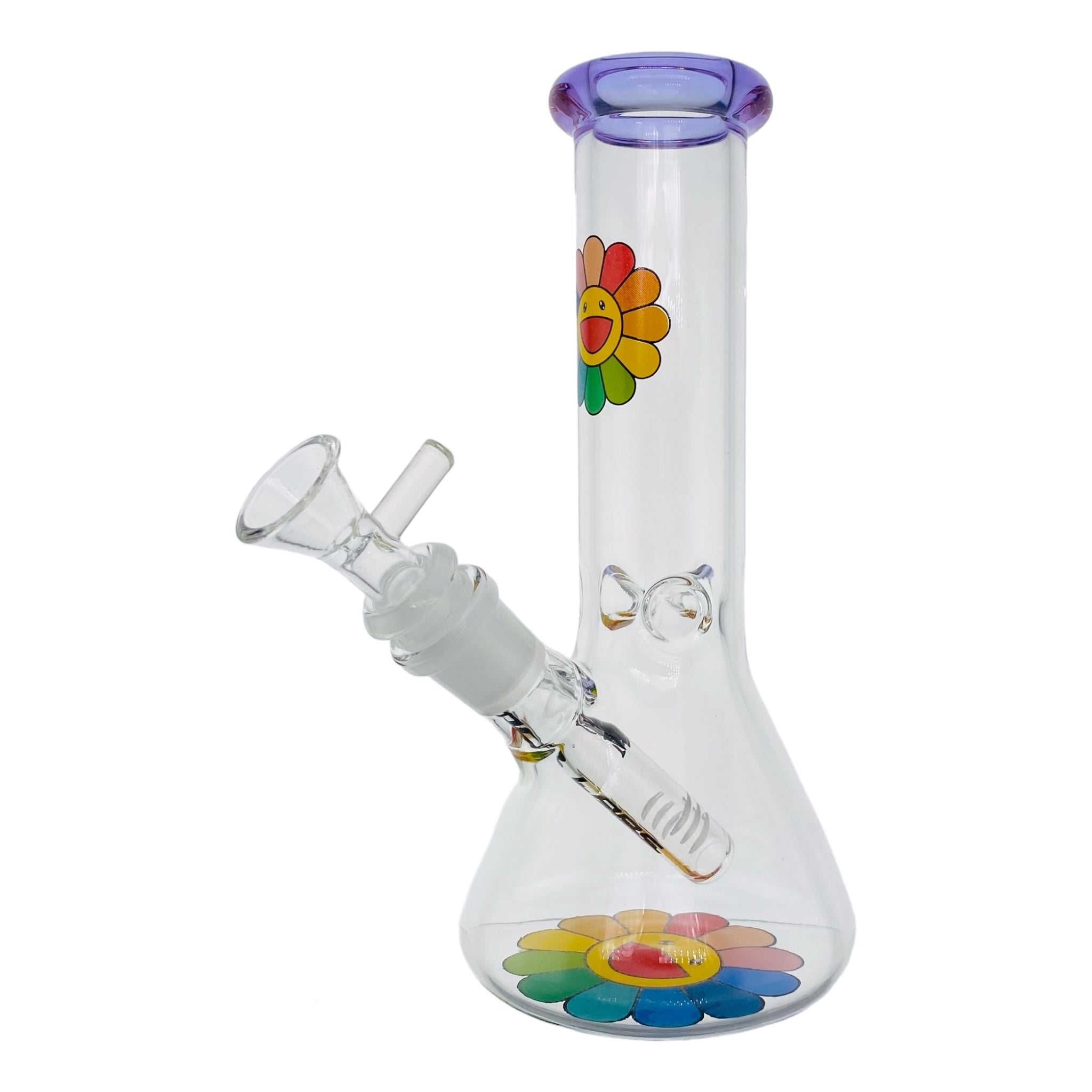 cute bong with a daisy flower with rainbow petals