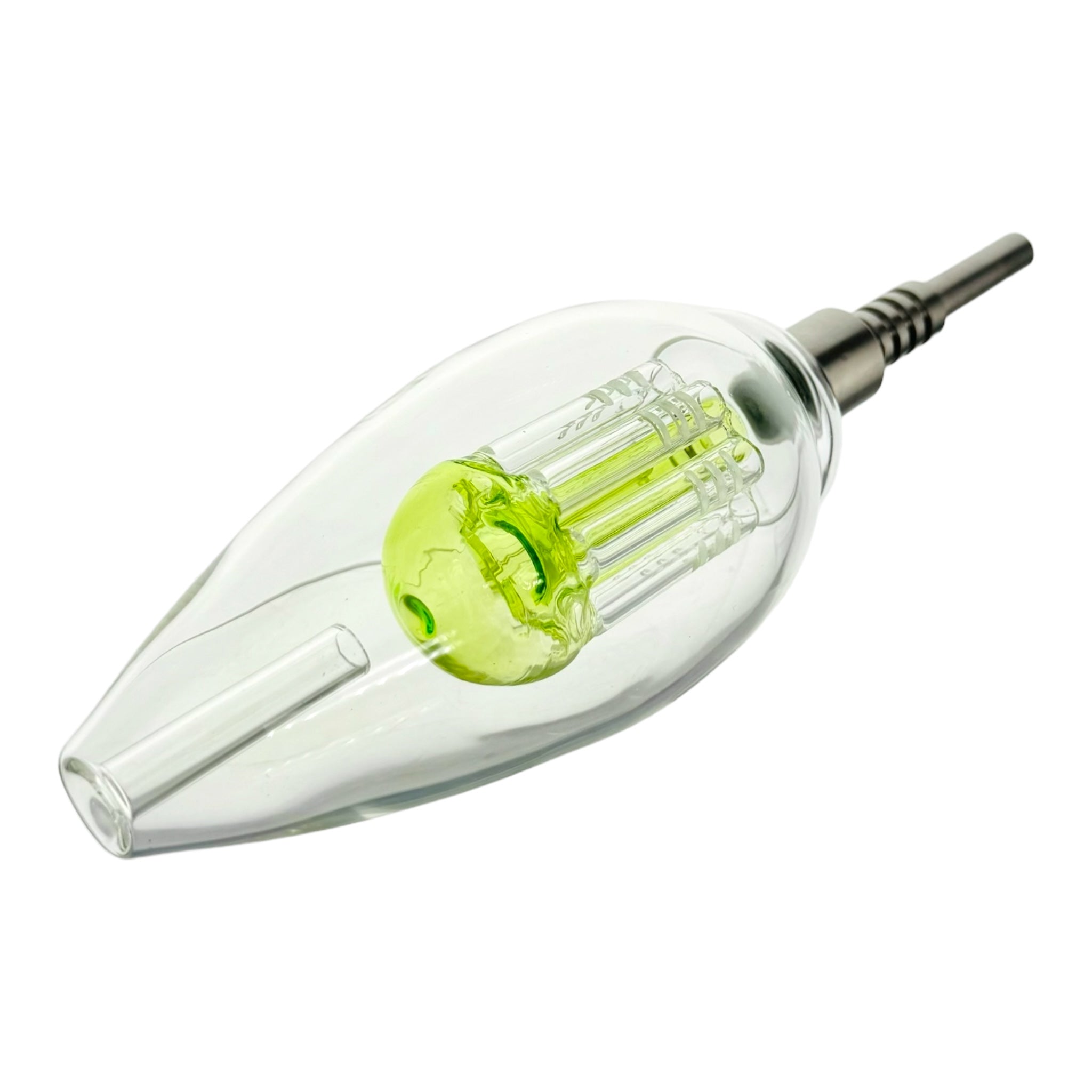 Green Egg Nectar Collector With Tree Perc And Threaded Metal Tip