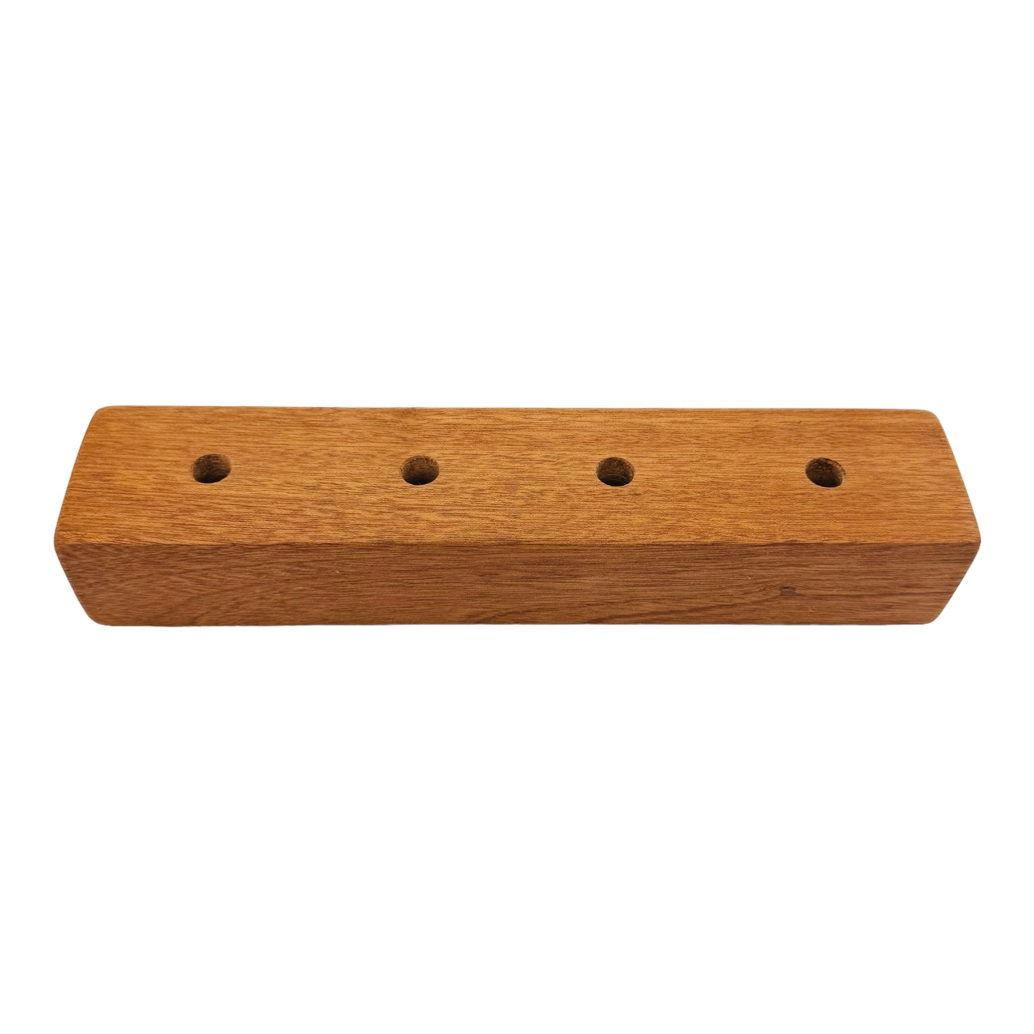 4 Hole Wood Display Stand Holder For 10mm Bong Bowl Pieces Or Quartz Bangers - Mahogany