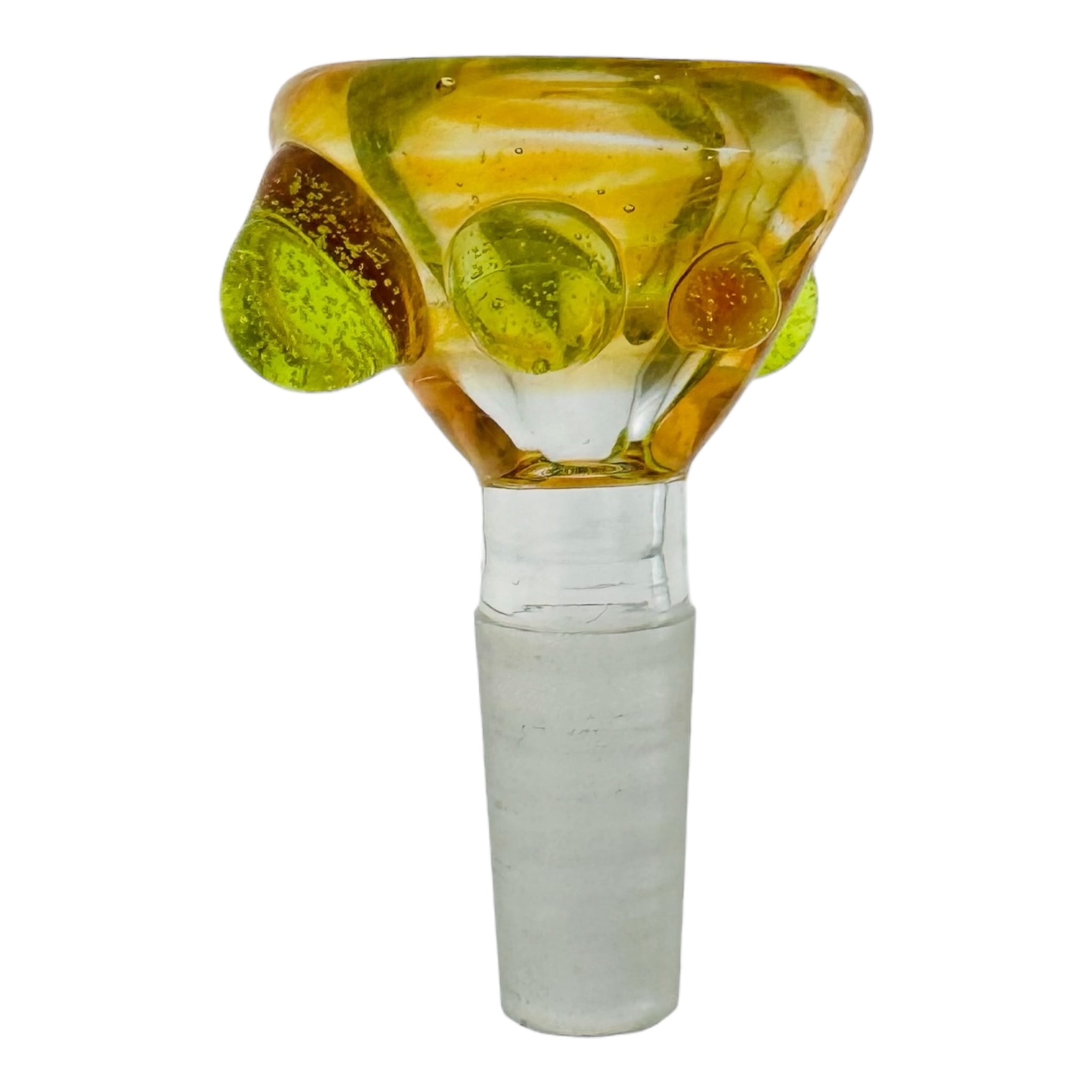 Arko Glass 10mm Bong Bowl For Weed Tuscan Orange Bowl With Hatorade Green Dots