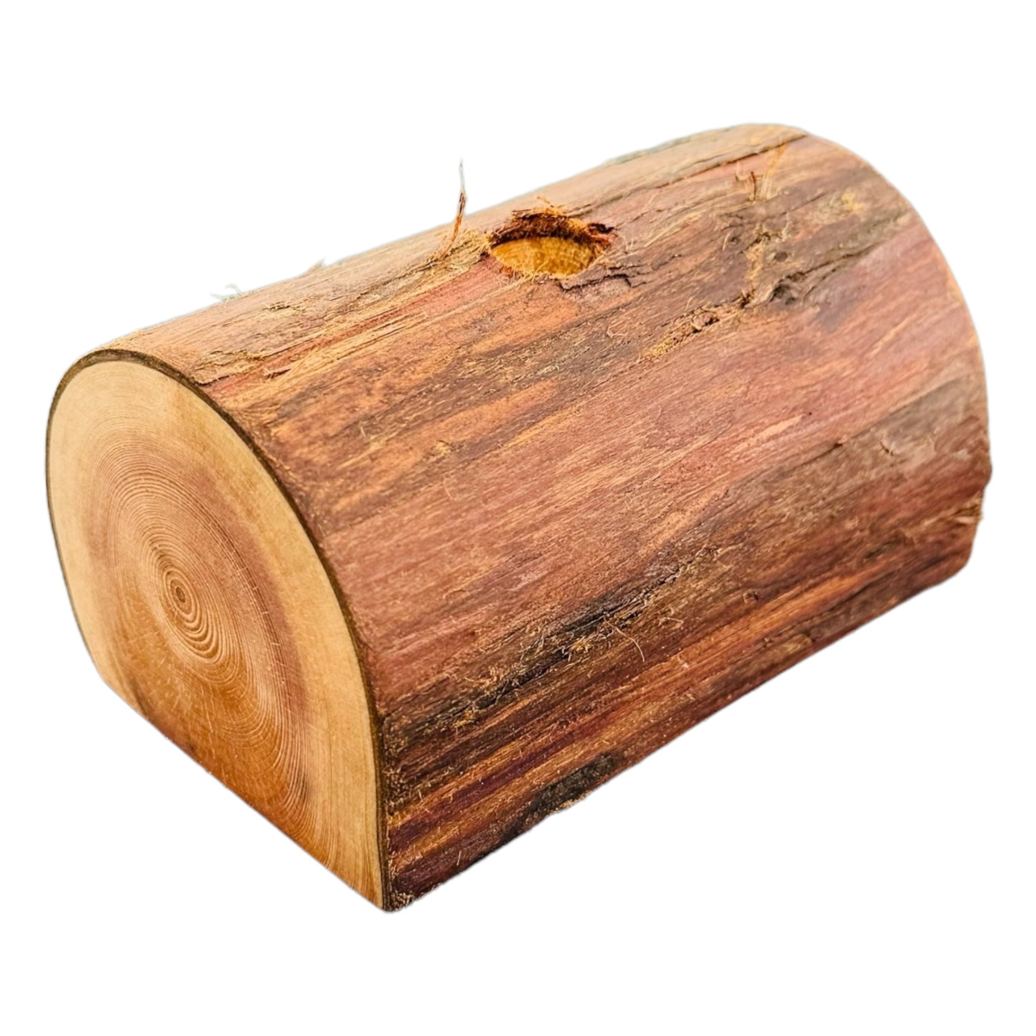 Single Hole Wood Display Stand Holder For 14mm Bong Bowl Pieces Or Quartz Bangers - Redwood Live Edge Log