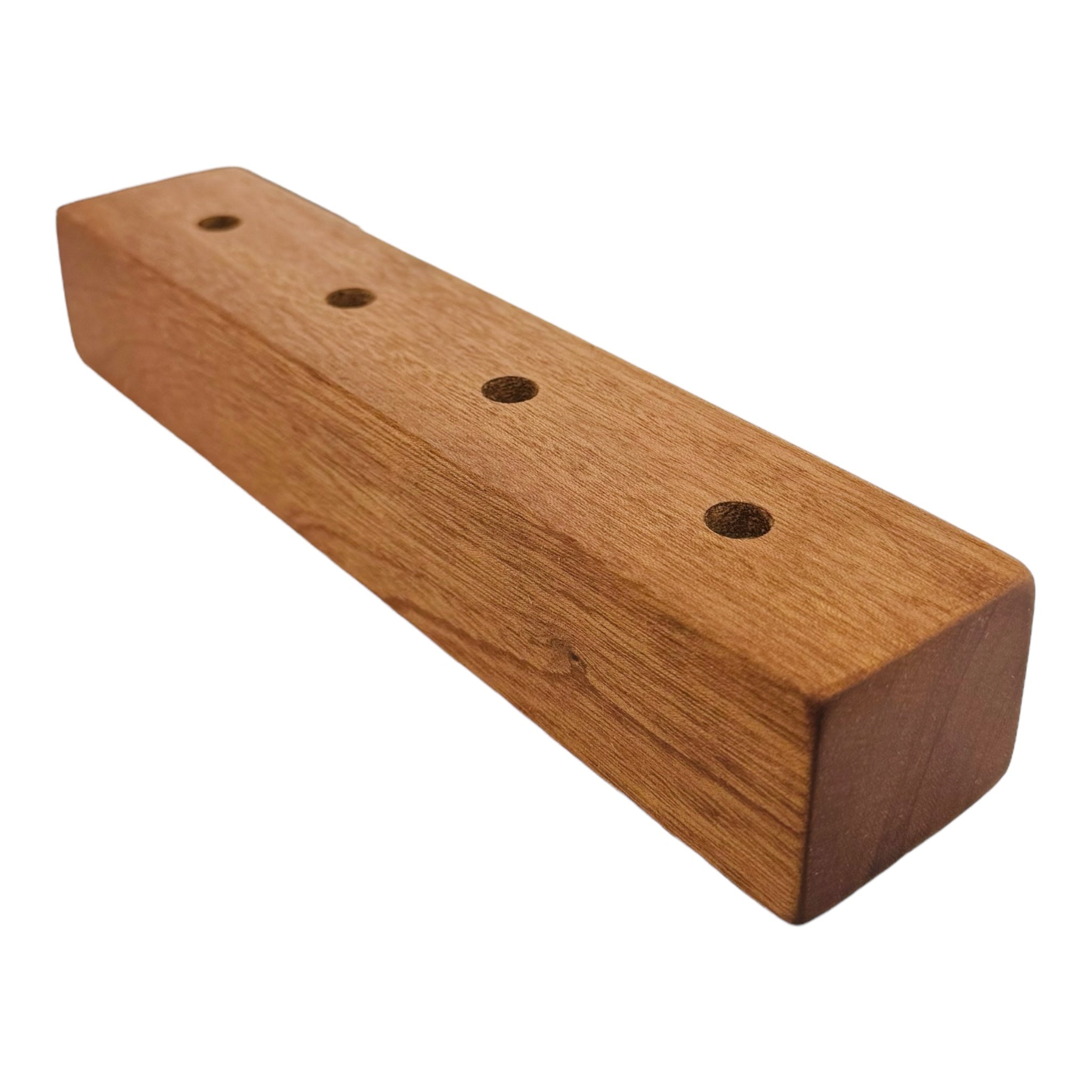 4 Hole Wood Display Stand Holder For 10mm Bong Bowl Pieces Or Quartz Bangers - Mahogany