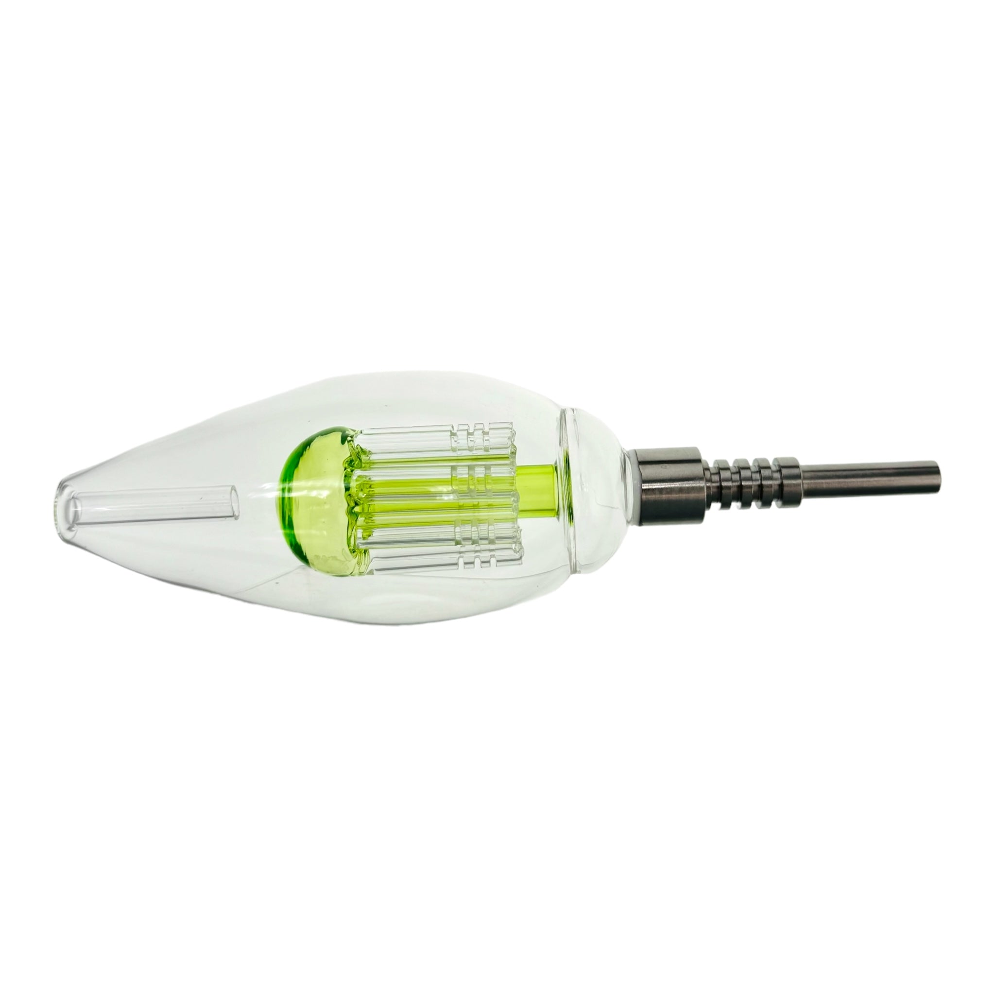 Green Egg Nectar Collector With Tree Perc And Threaded Metal Tip