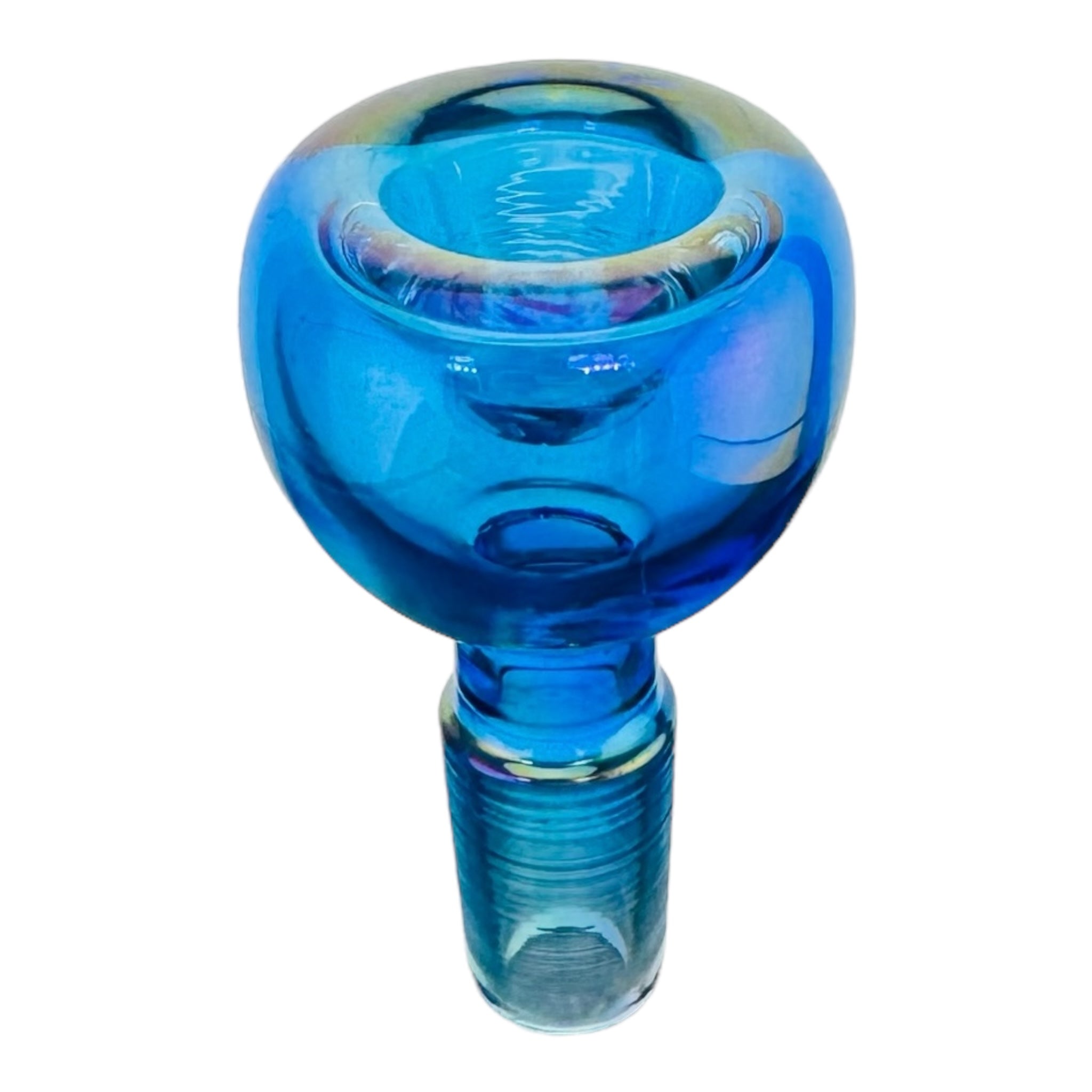 blue 14mm bong bowl with pearlescent shine for sale