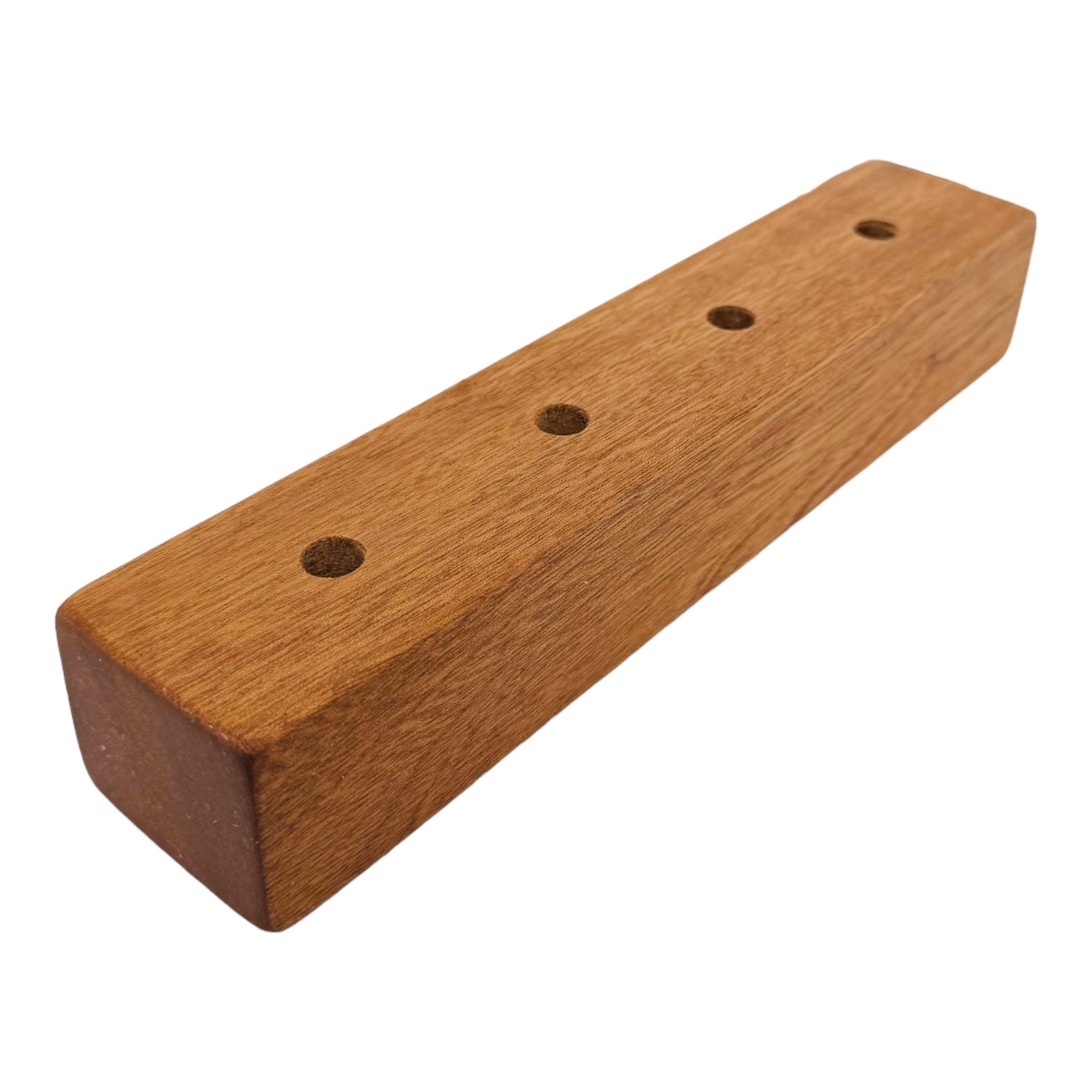 4 Hole Wood Display Stand Holder For 10mm Bong Bowl Pieces Or Quartz Bangers - Mahogany