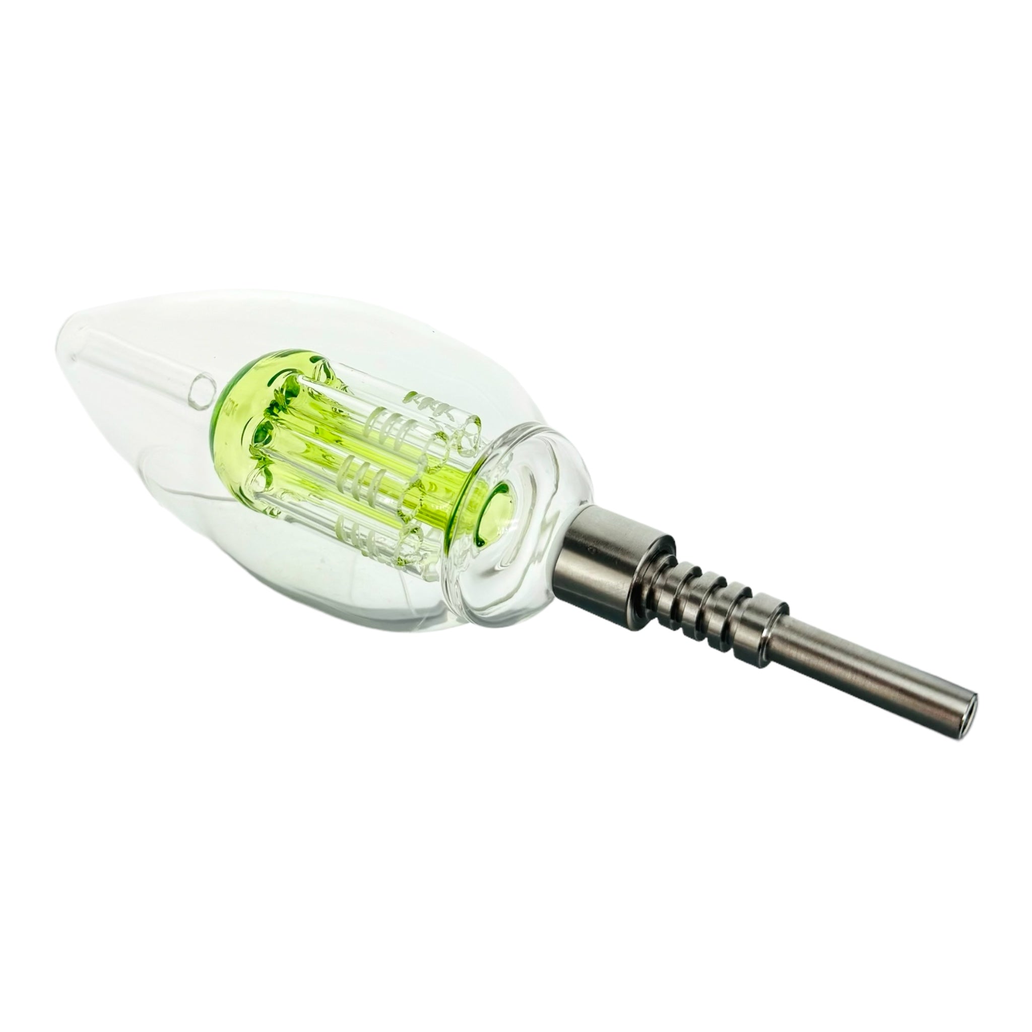 Green Egg Nectar Collector With Tree Perc And Threaded Metal Tip
