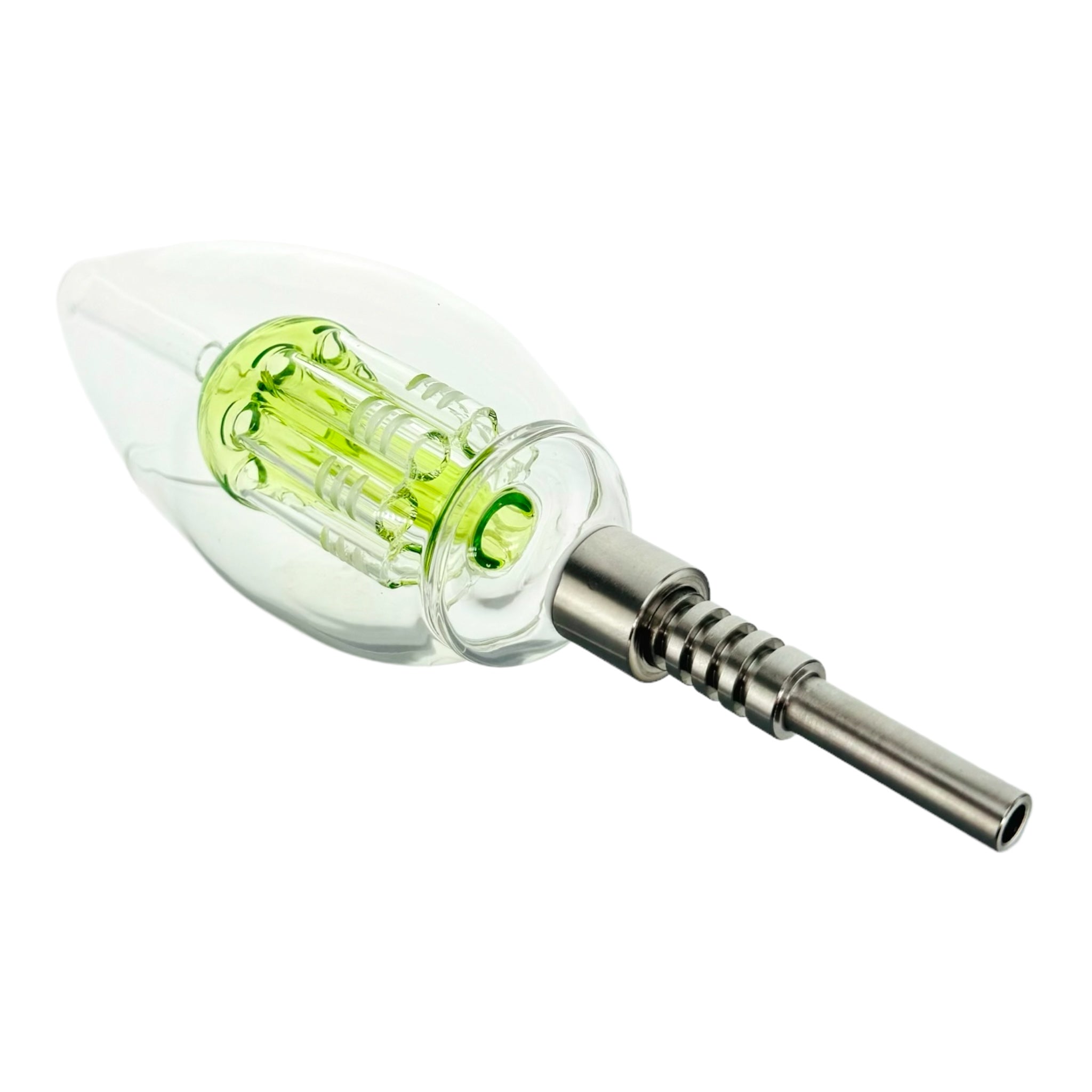 Green Egg Nectar Collector With Tree Perc And Threaded Metal Tip