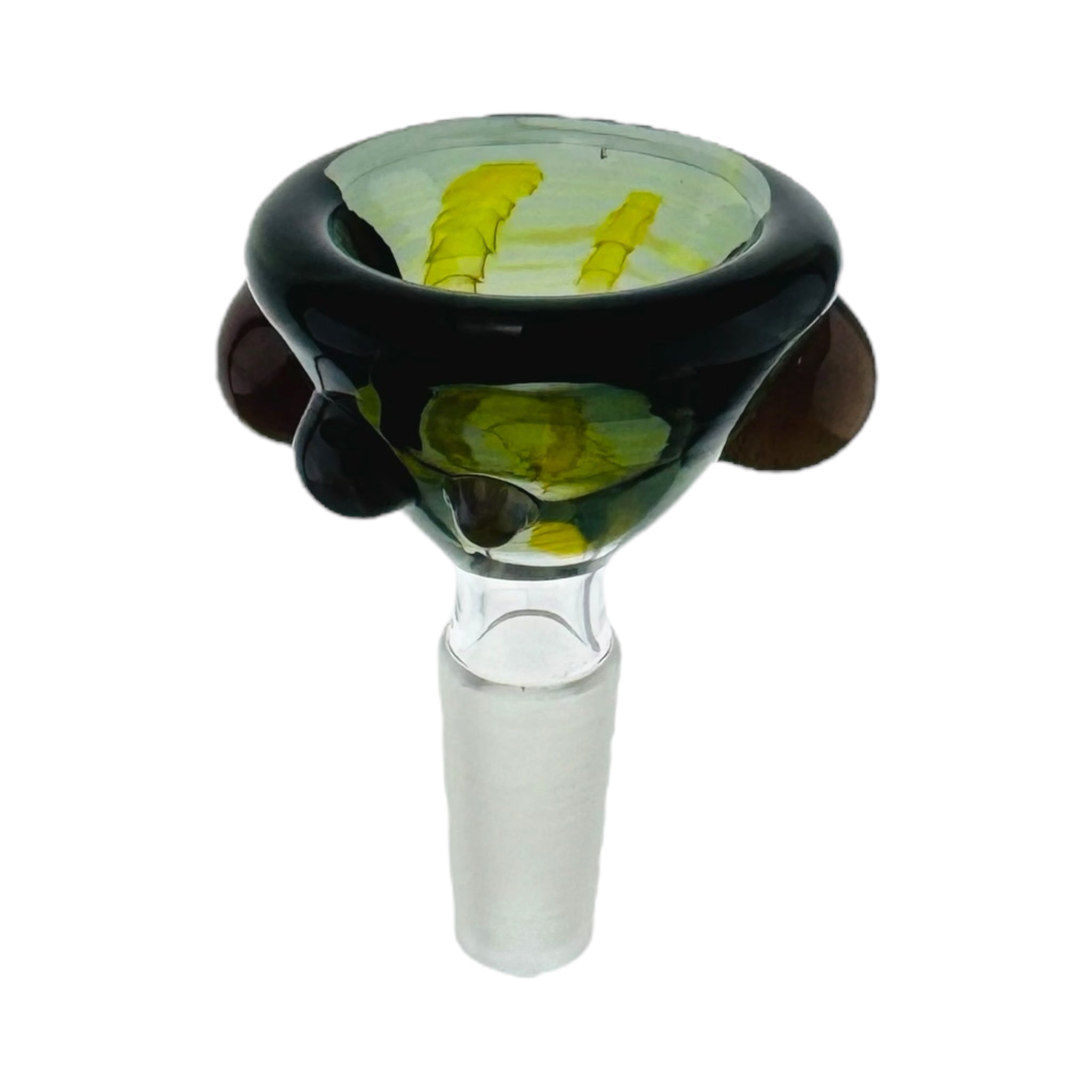 10mm glass bong bowl piece with shadow black and color changing glass bowl piece