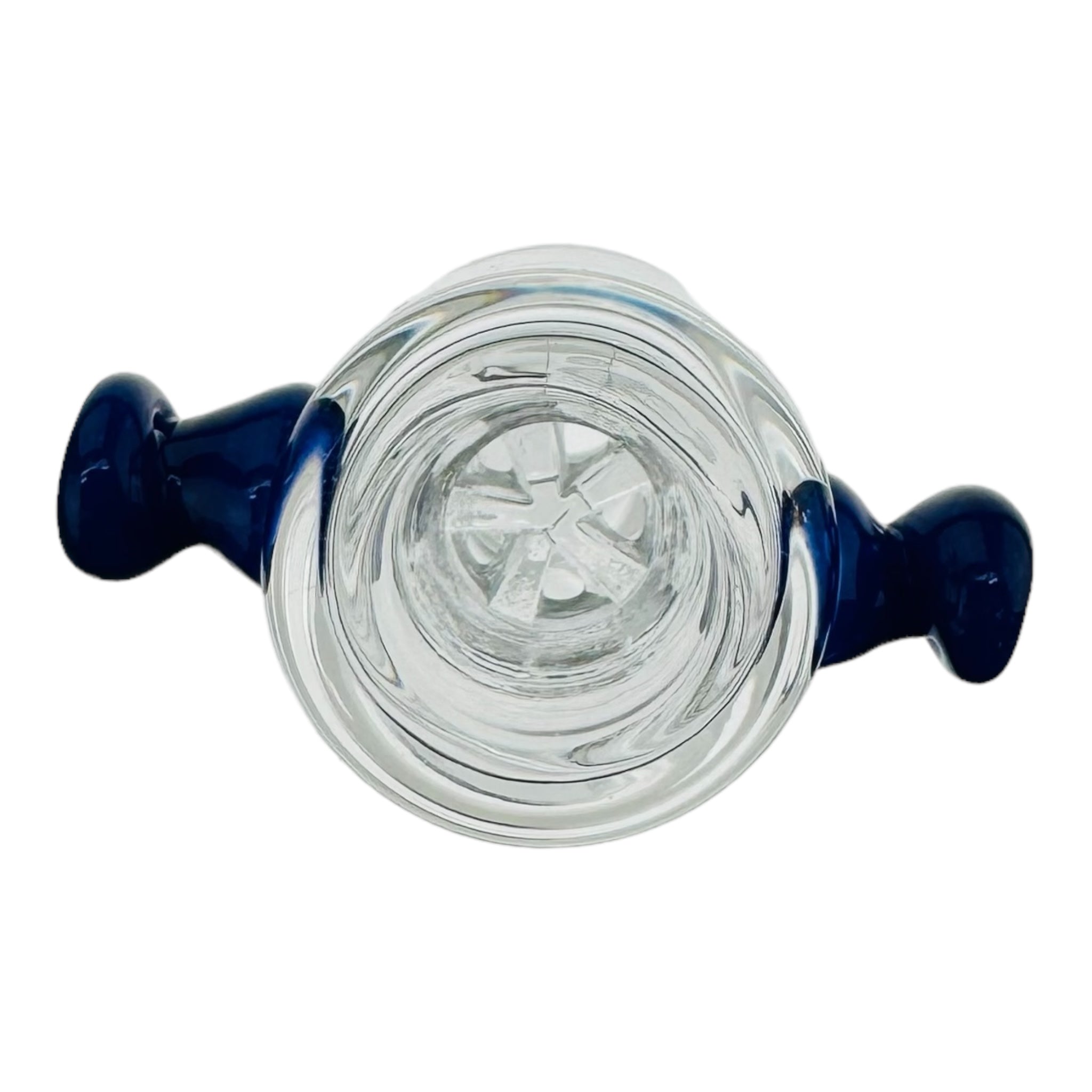14mm Bong Bowl With Built In Multi Hole Screen Dark Blue Handles for sale