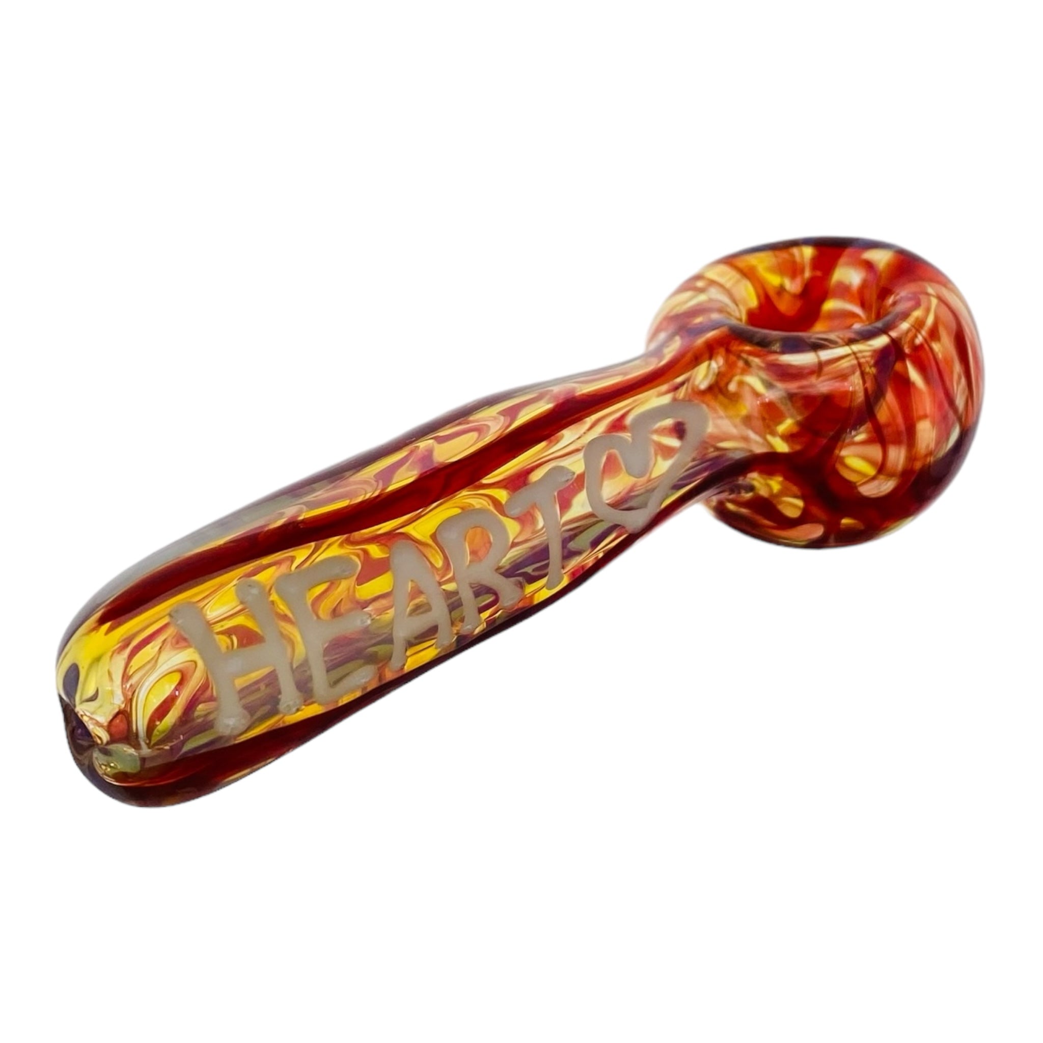 cute Heart Glass Hand Pipe With Red Wrap And Rake for sale free shipping