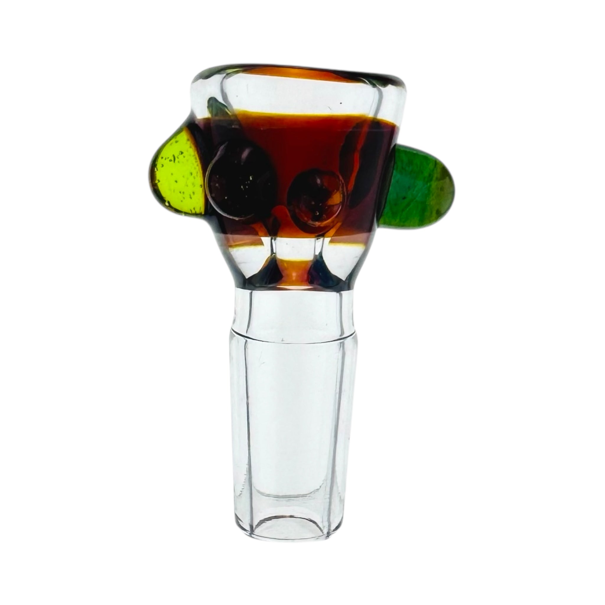 Arko Glass 14mm Flower Bowl Red Linework Bowl With Green Dots