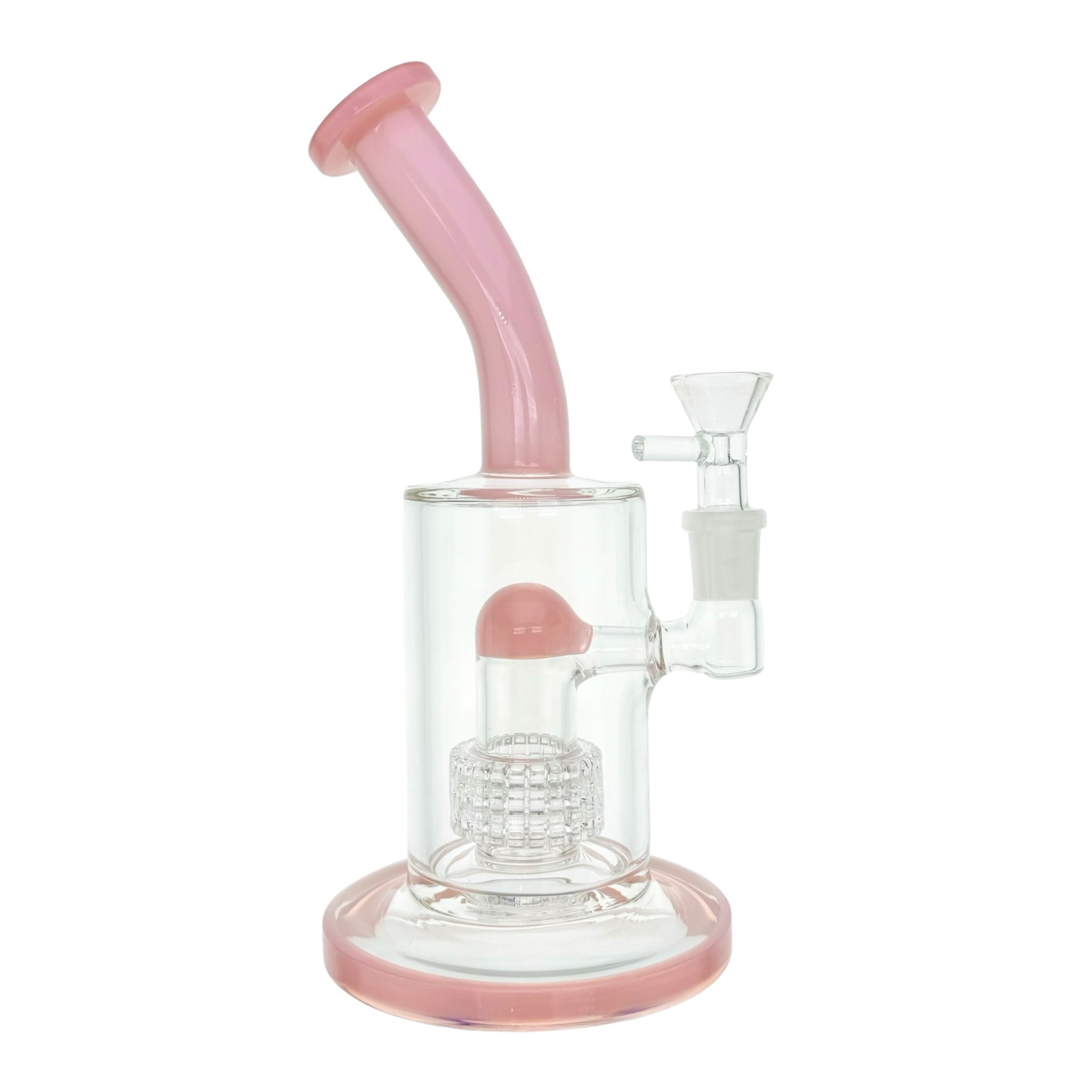 Pink Glass Bong With Multi Slit Perc