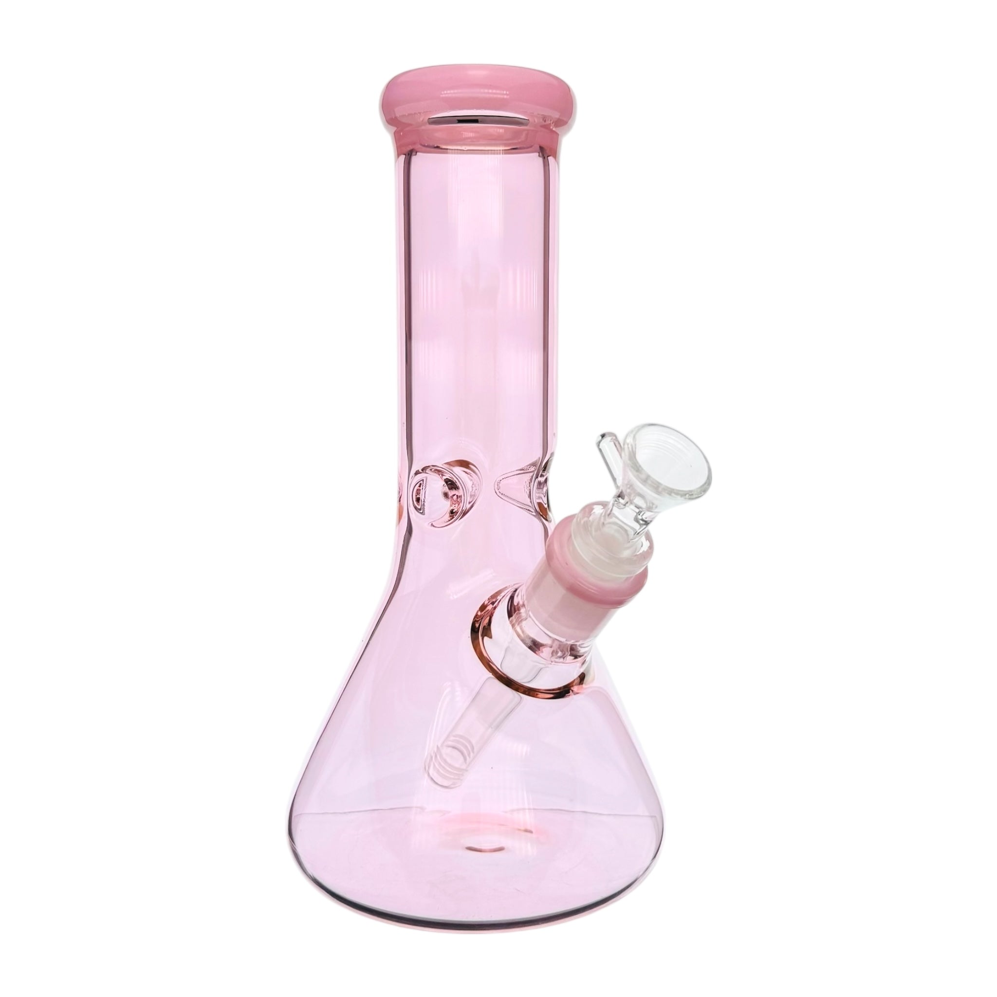 Pink Glass Beaker Bong With Wide Neck 10 Inch