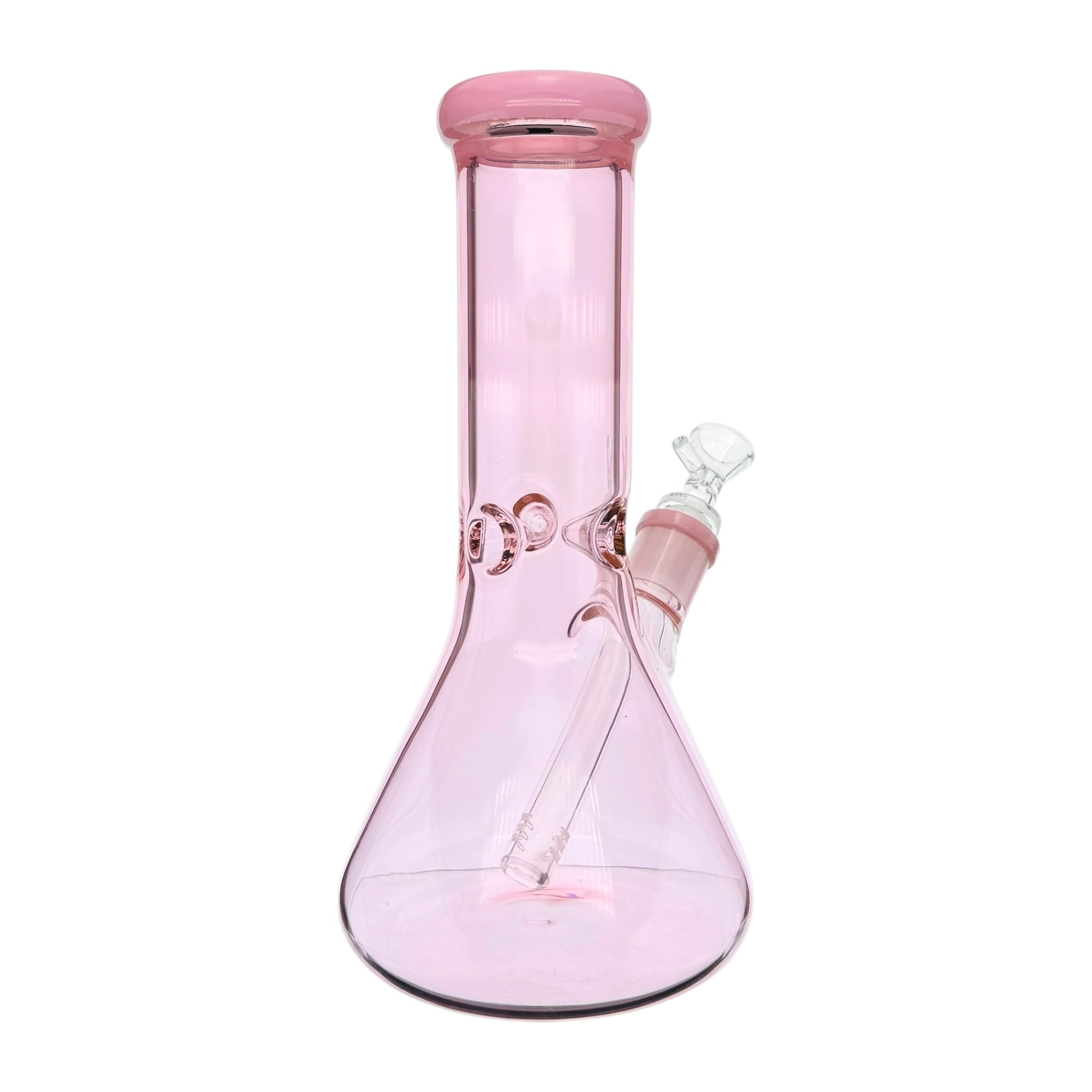 Pink Glass Beaker Bong With Wide Neck 10 Inch