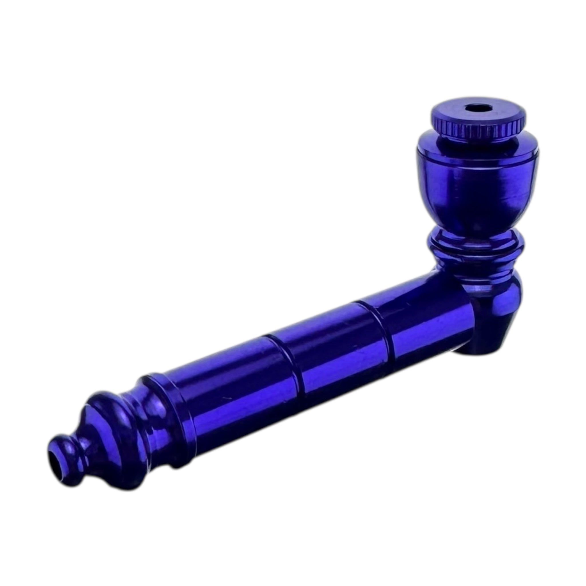 Purple metal pipe on a white background