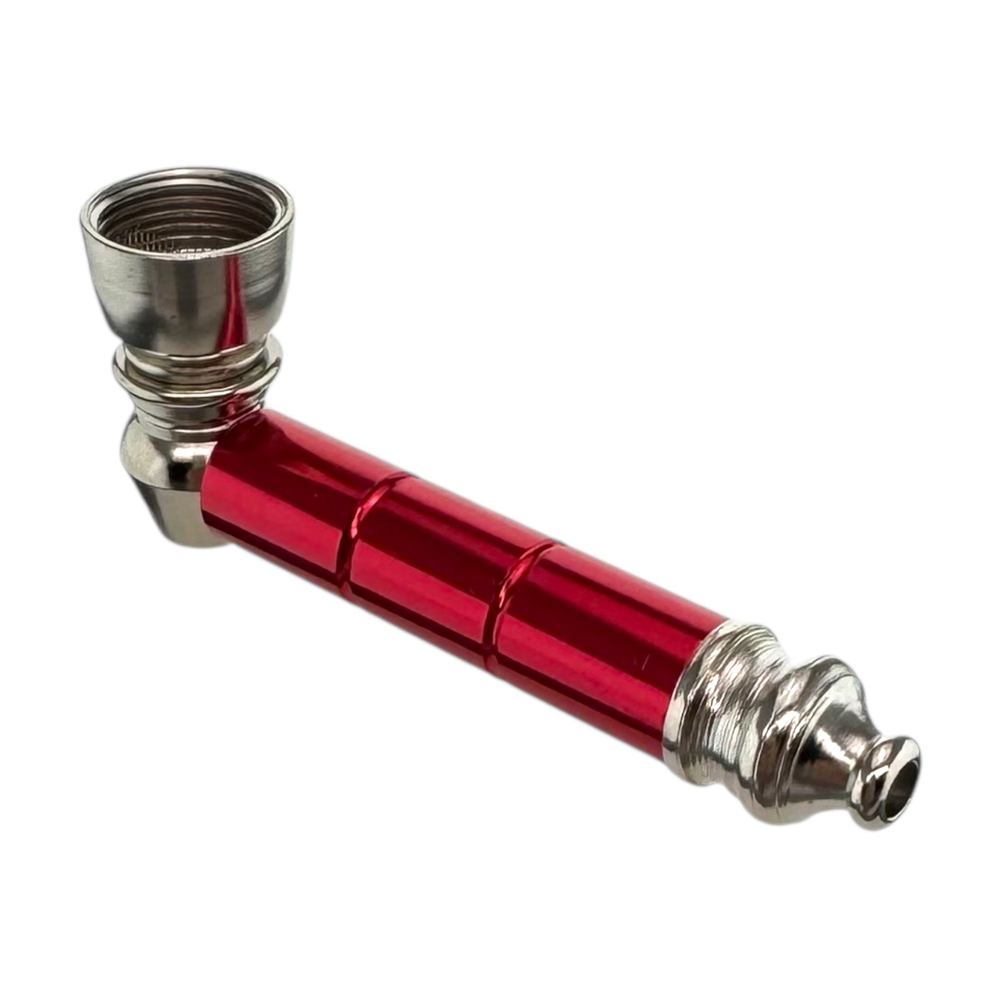 Silver & Red Basic Aluminum Metal Pipe With Small Chamber