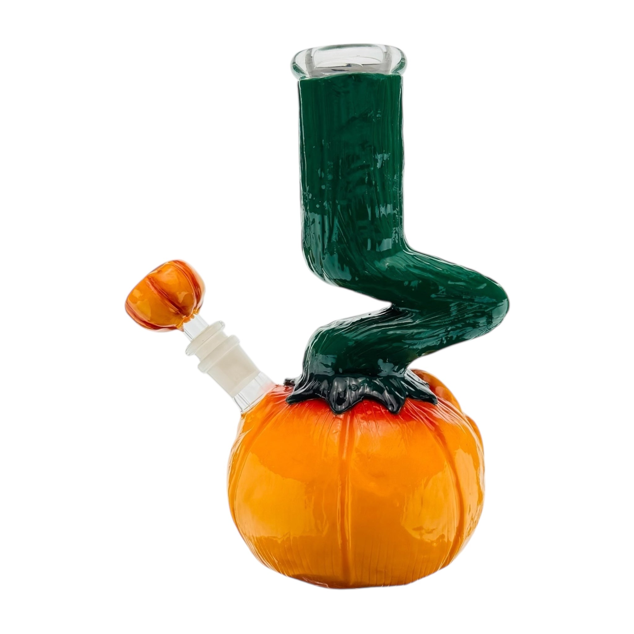 Spooky Jack'o'Lantern With Zong Neck Glass Monster Bong 10 Inch
