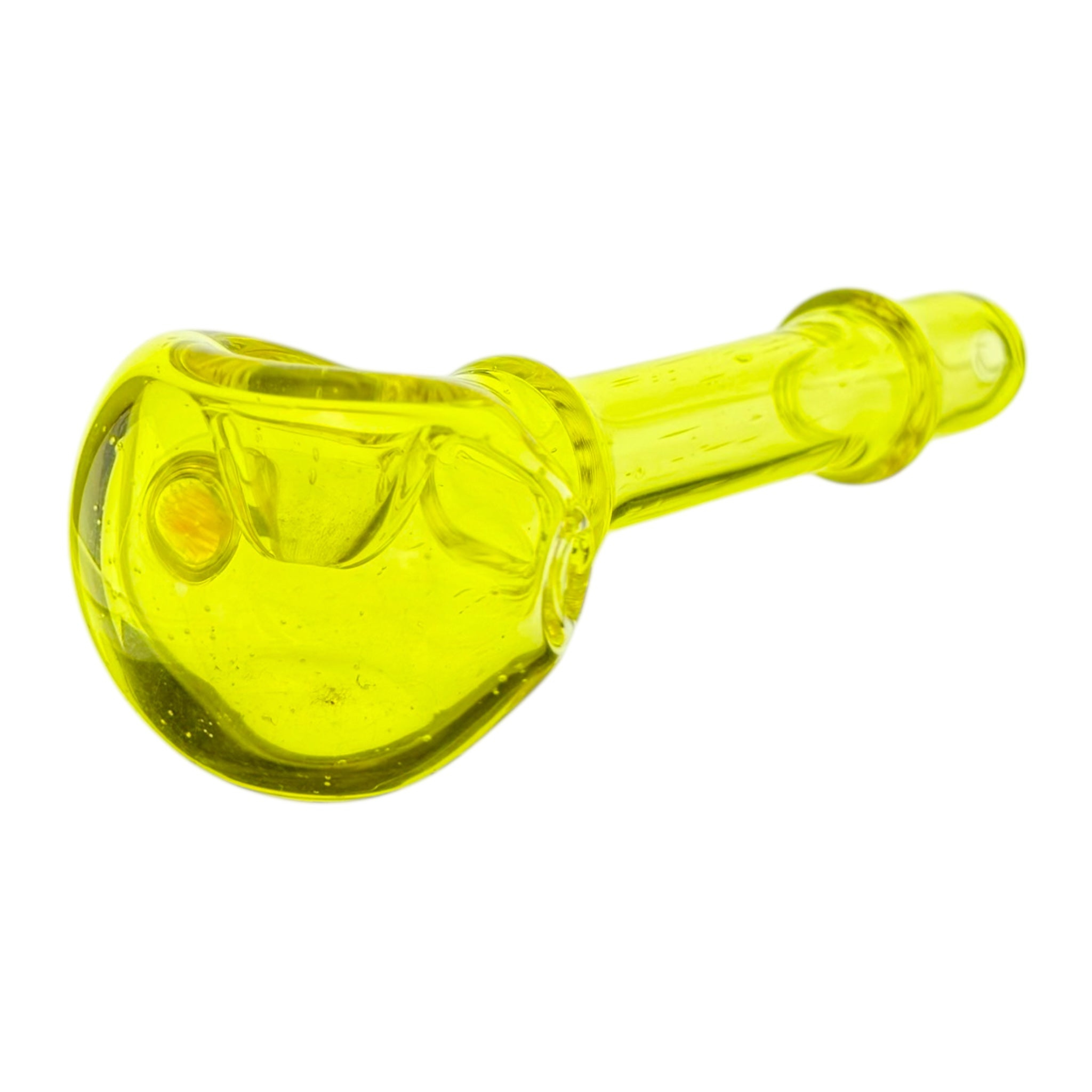 Translucent Lemon Drop Yellow Glass Hand Pipe With Millie Marble