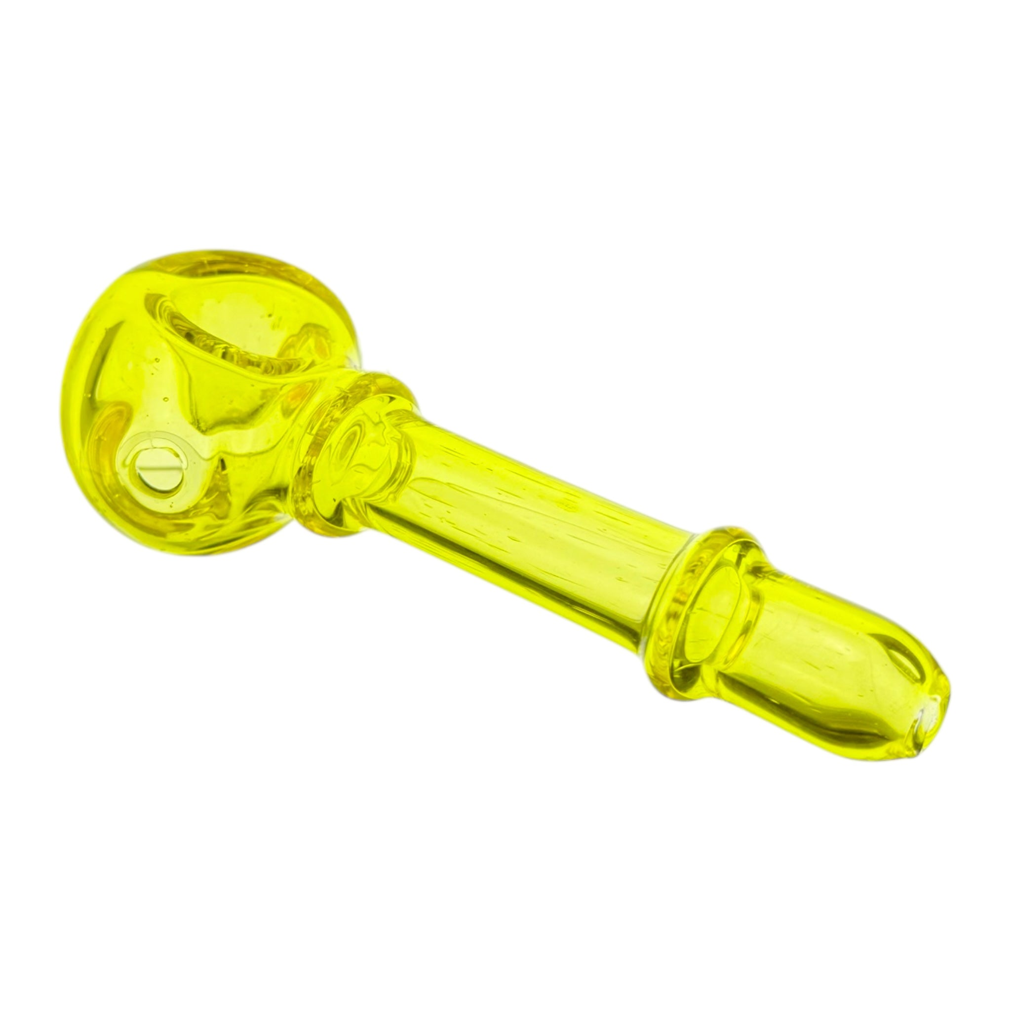 Translucent Lemon Drop Yellow Glass Hand Pipe With Millie Marble
