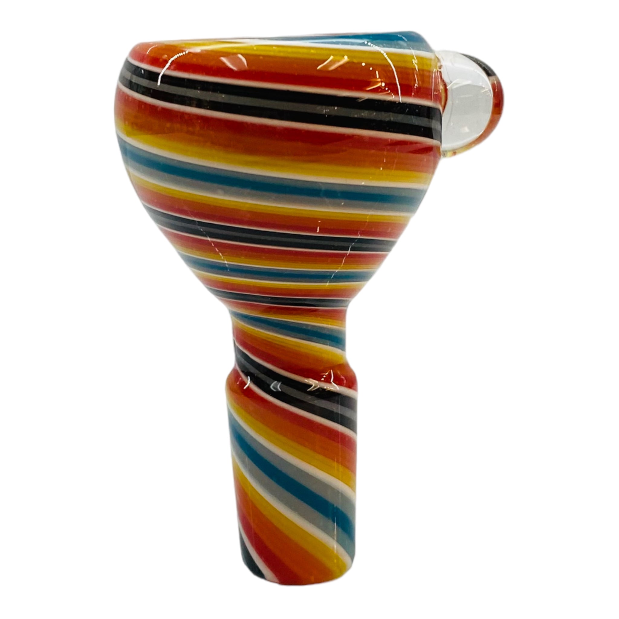 14mm Flower Bowl - Full Color Twist - Fire And Ice Rainbow