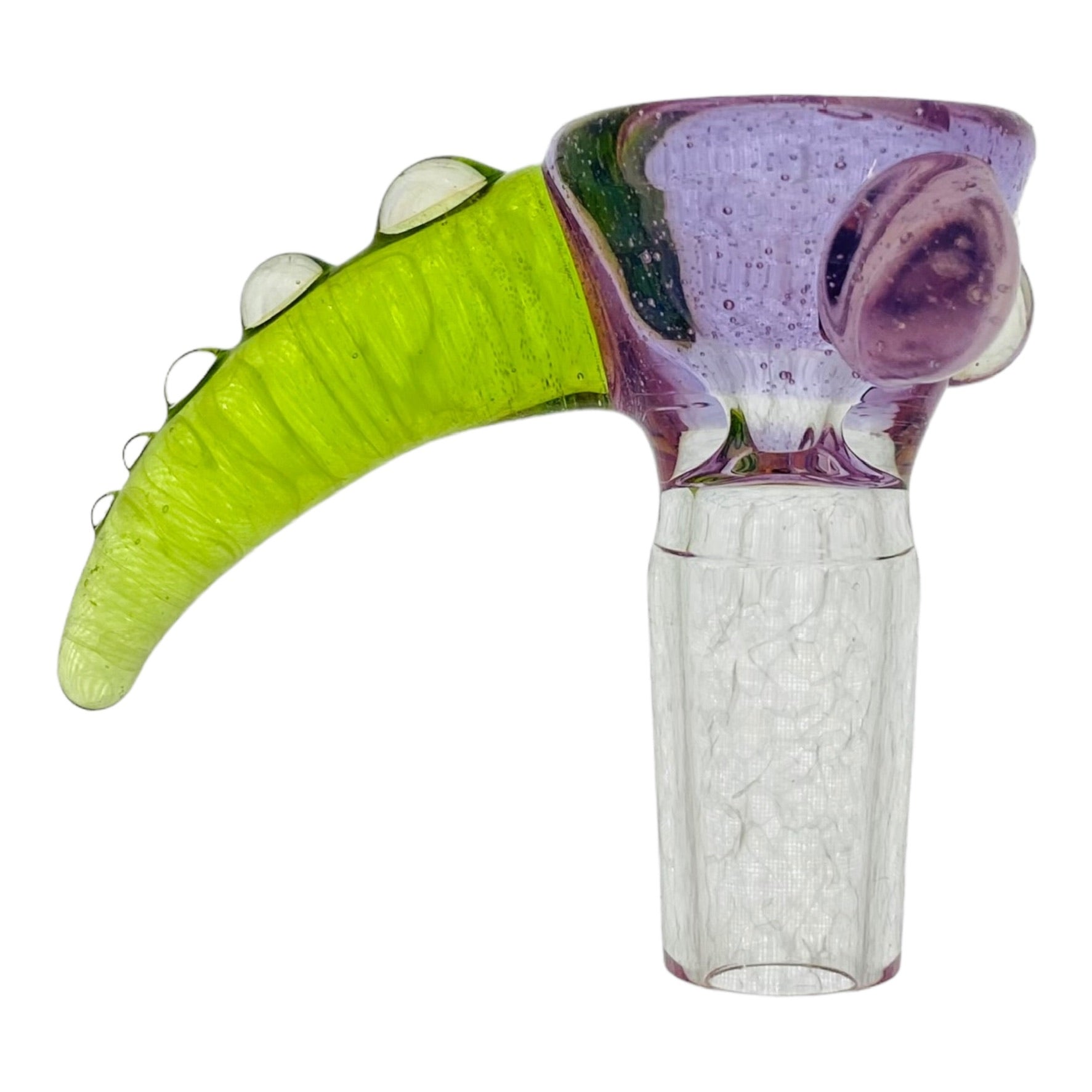 Arko Glass - 14mm Bowl Purple With Green Handle 