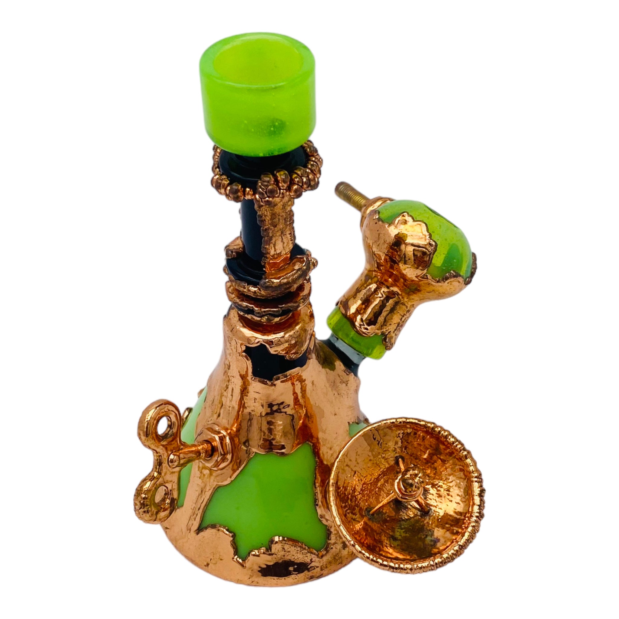 SNIC Glass - Copper Electroformed Glass Dab Rig With Steampunk Theme