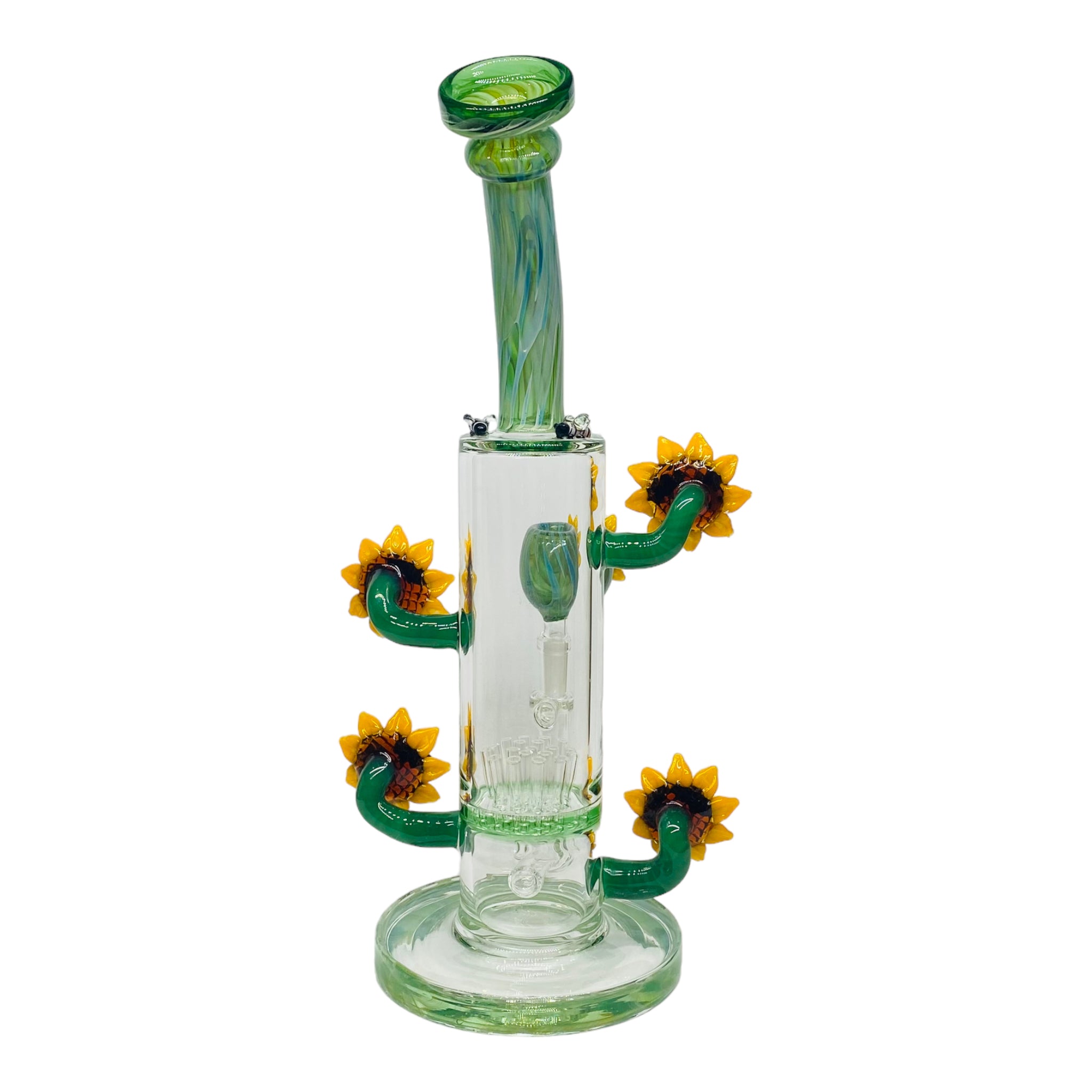 Apollo Glass - Perching Sunflower Garden With Bees Glass Bong
