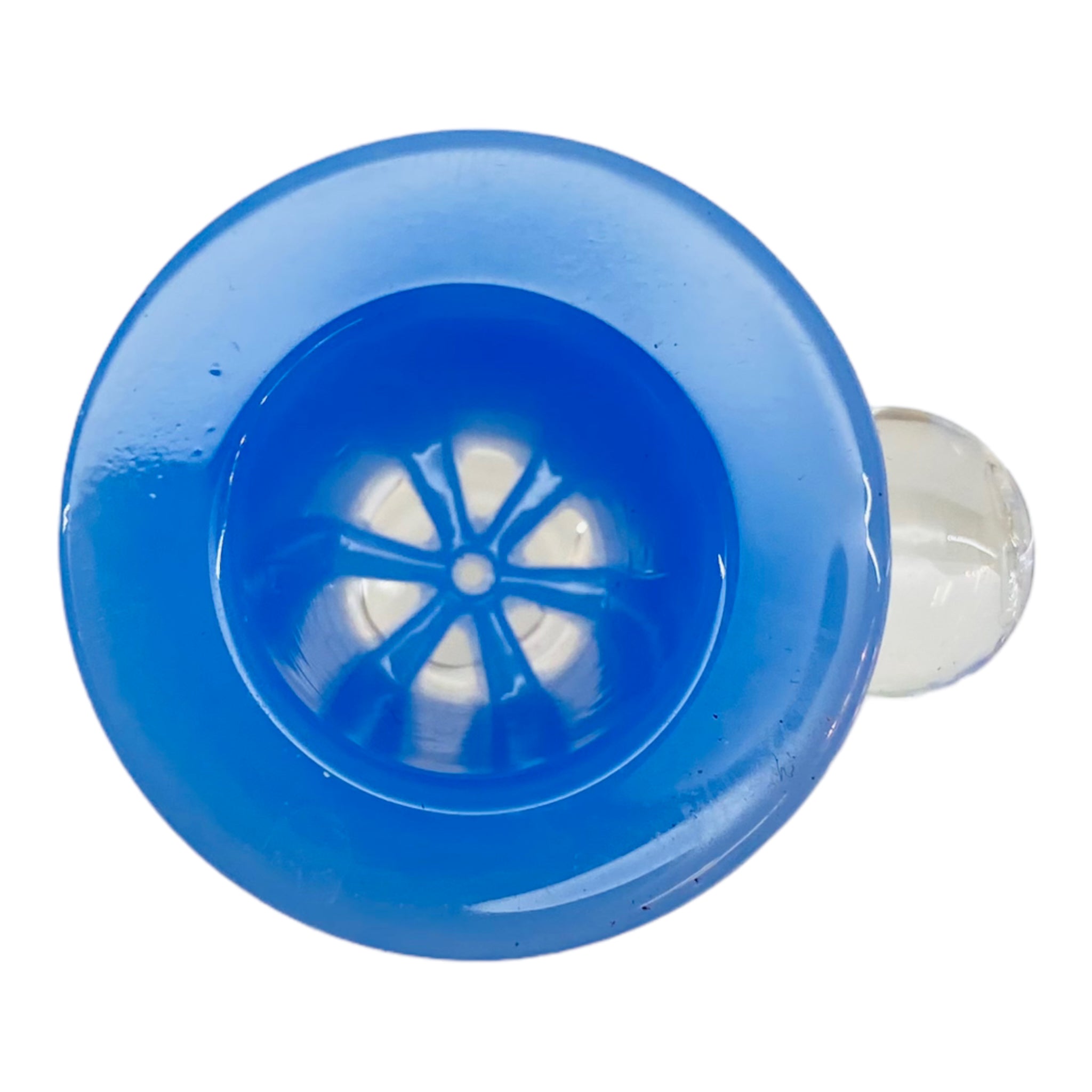 14mm Flower Bowl - Large Martini Funnel Bong Bowl Piece With Built In Screen - Baby Blue