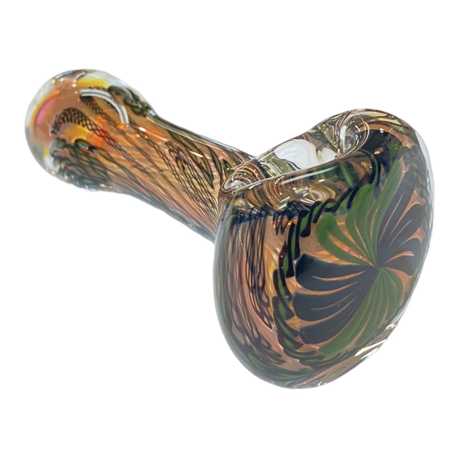 Talent Glass Works - Green And Blue Cane Twist Spoon