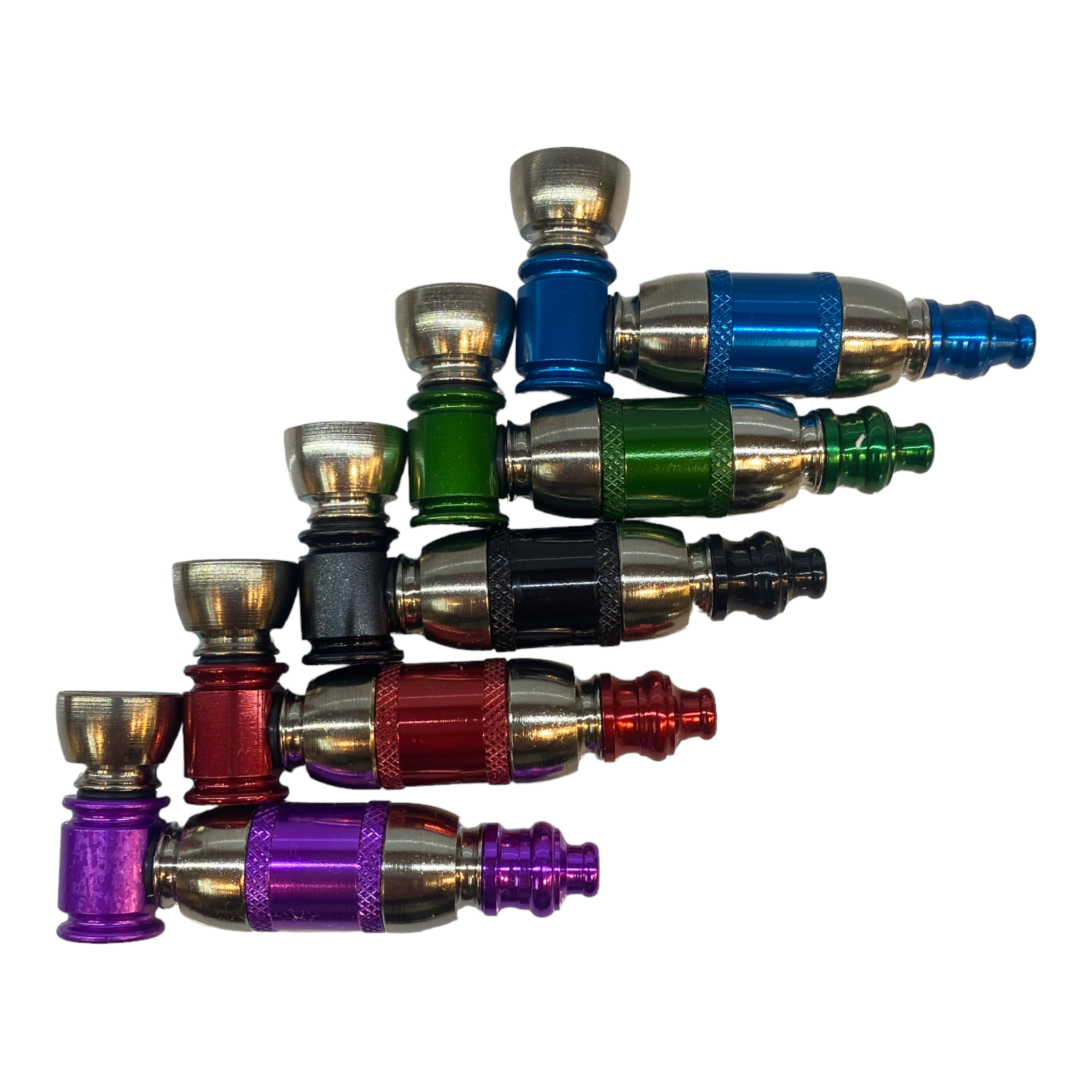 rainbow of colors Two Tone Zinc Aluminum Metal Hand Pipe