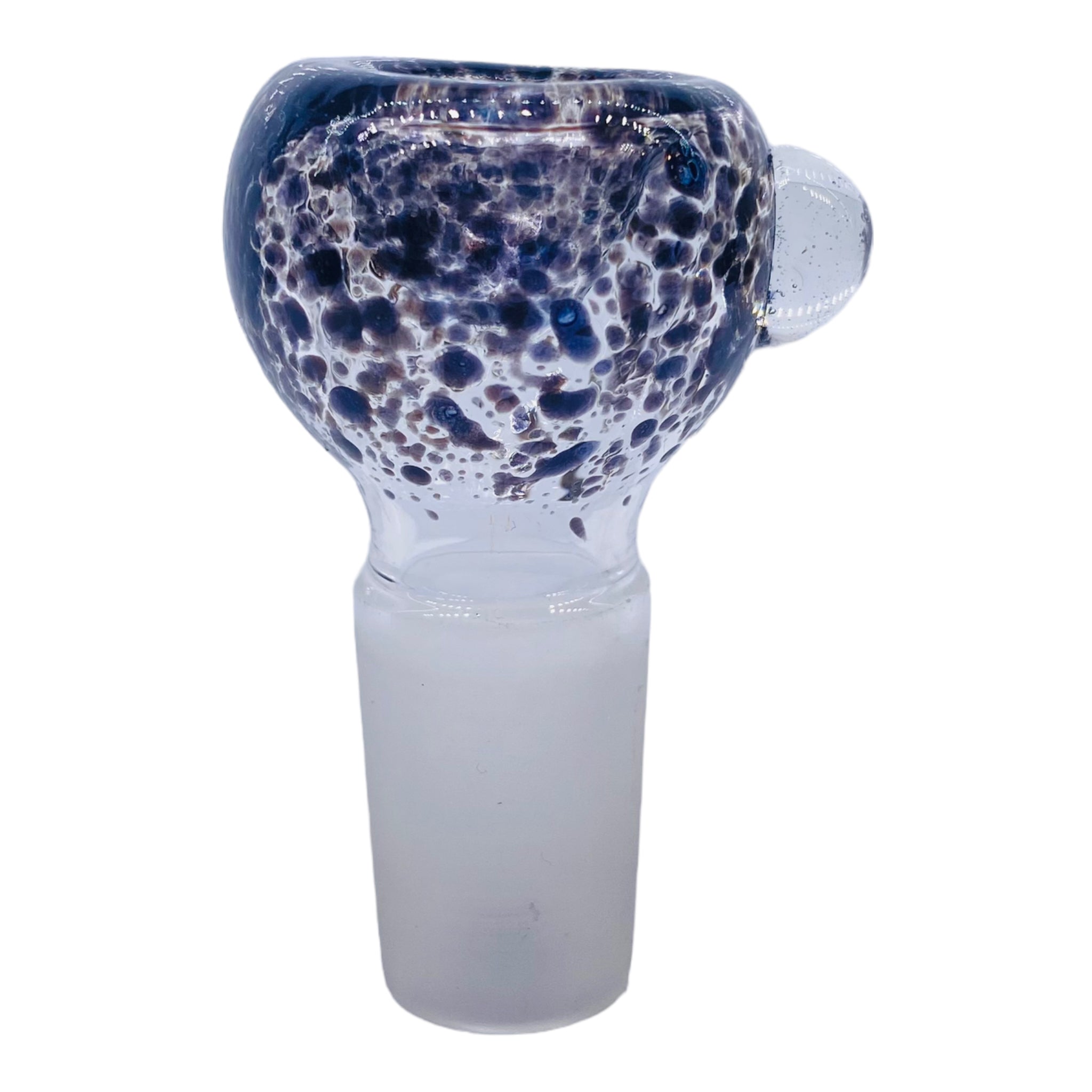 18mm Flower Bowl - Black Splatter Basic Bubble Bong Bowl Piece