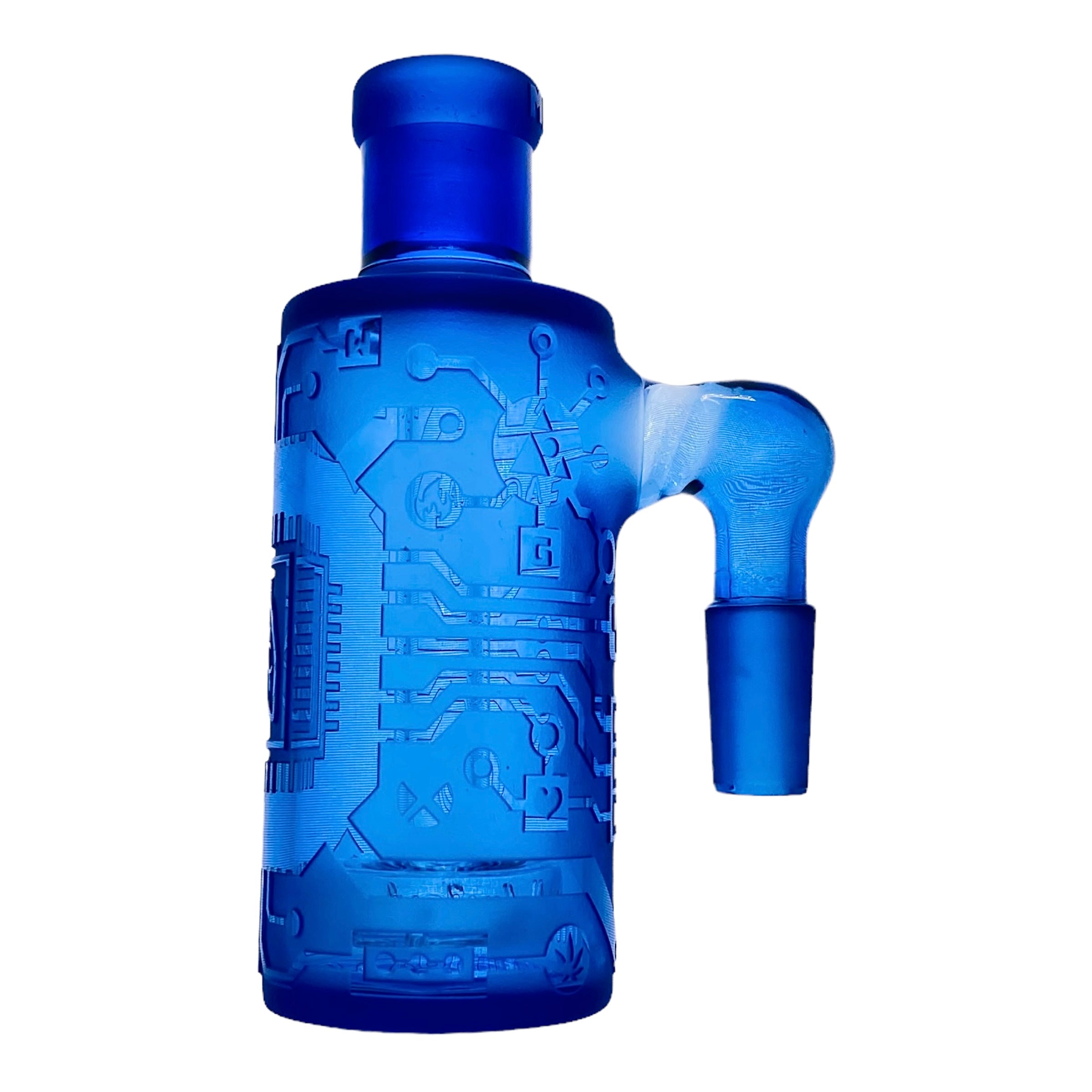 Wilkyway Glass - Circuitboard Wet Ashcatcher - 90 Degree - Blue