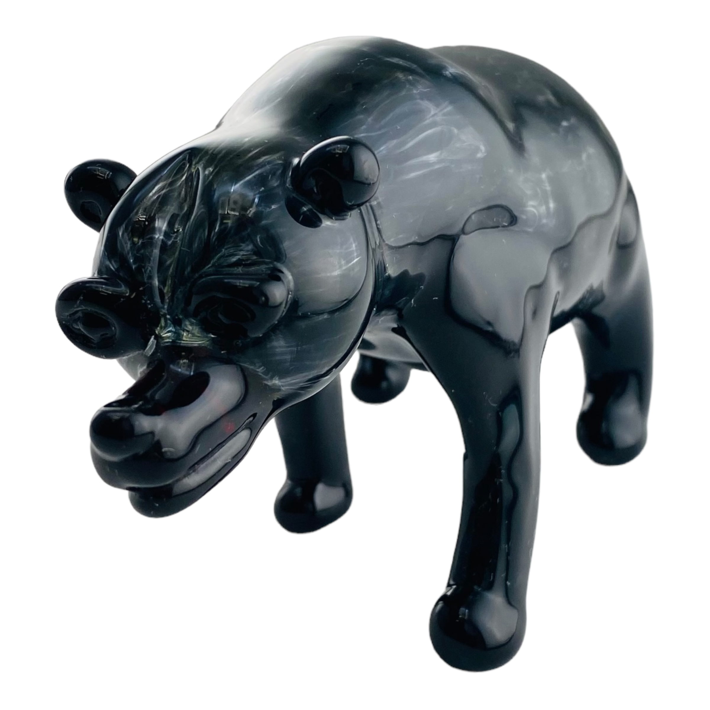 Black Bear Glass Dry Hand Pipe