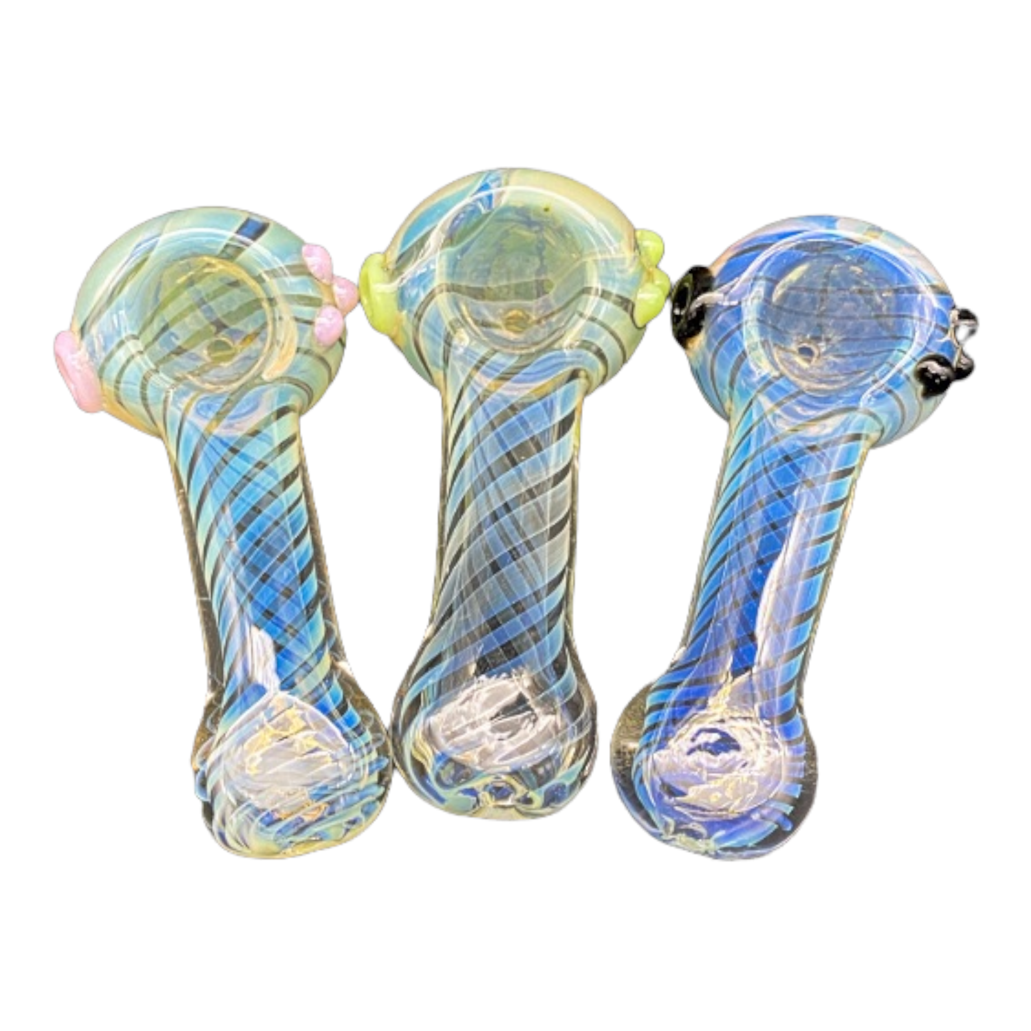 Color Changing Glass Hand Pipe With Color Dots