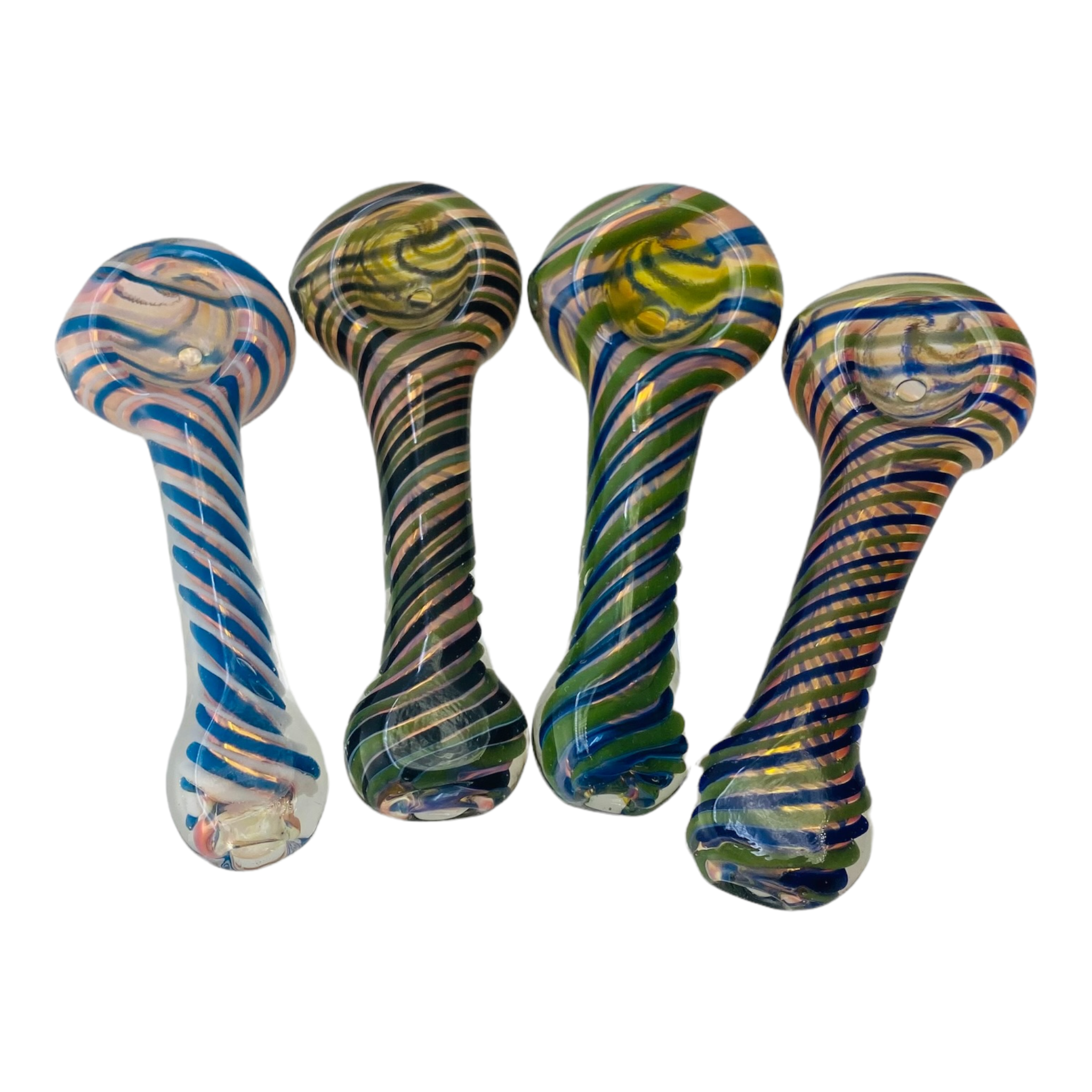 Glass Hand Pipe With Color And Fume Twist