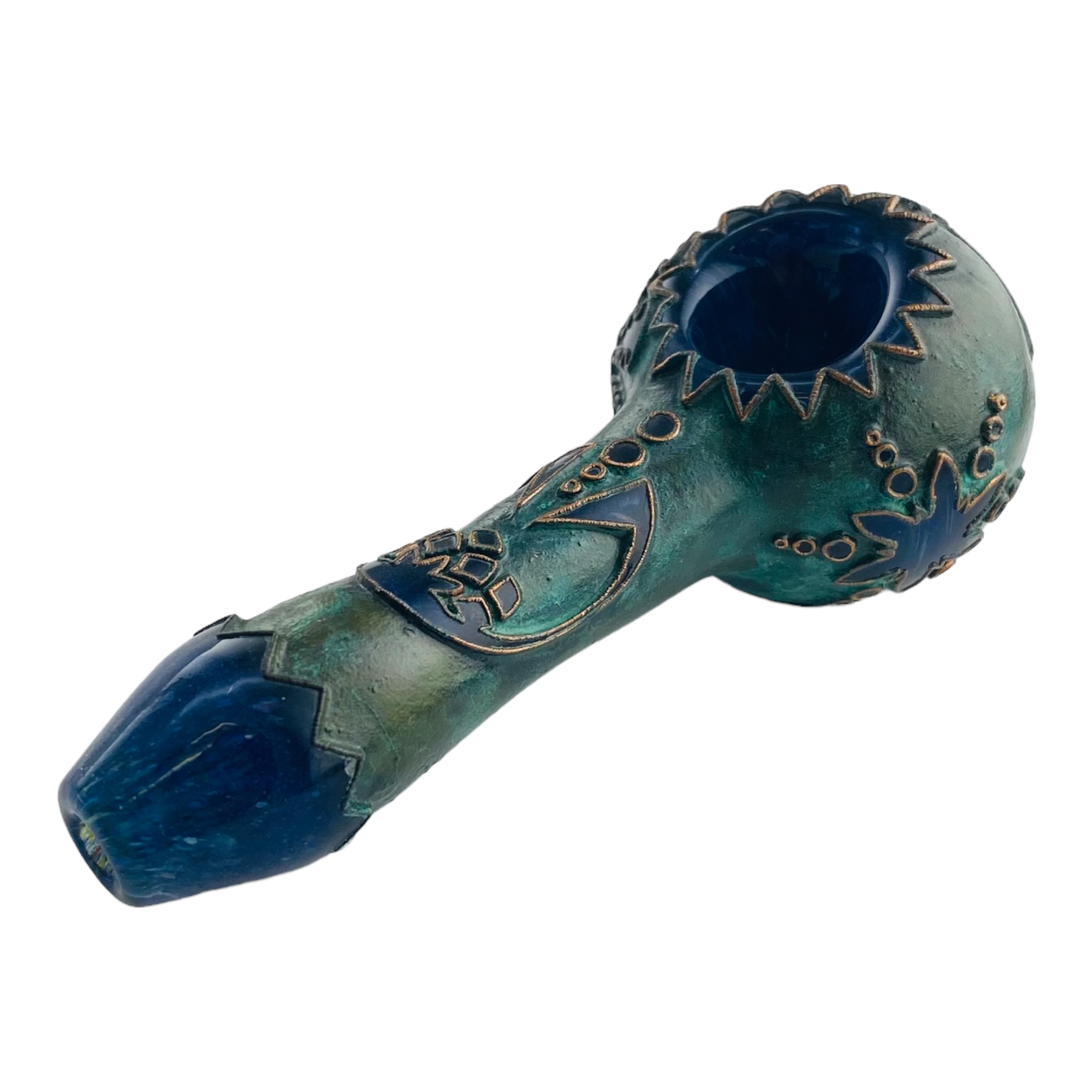 Liberty 503 Glass - Deep Sandblasted And Copper Electroformed Tribal Spoon