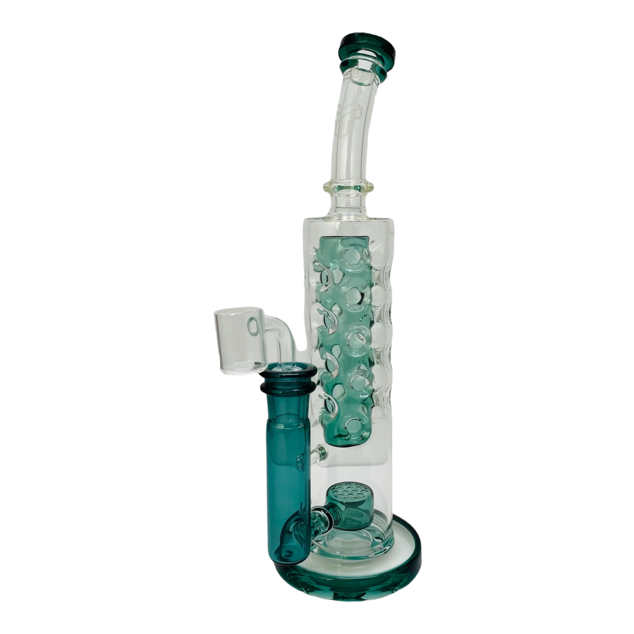 Lake Green Large Straight Fab Dab Rig With Seed Of Life Perc
