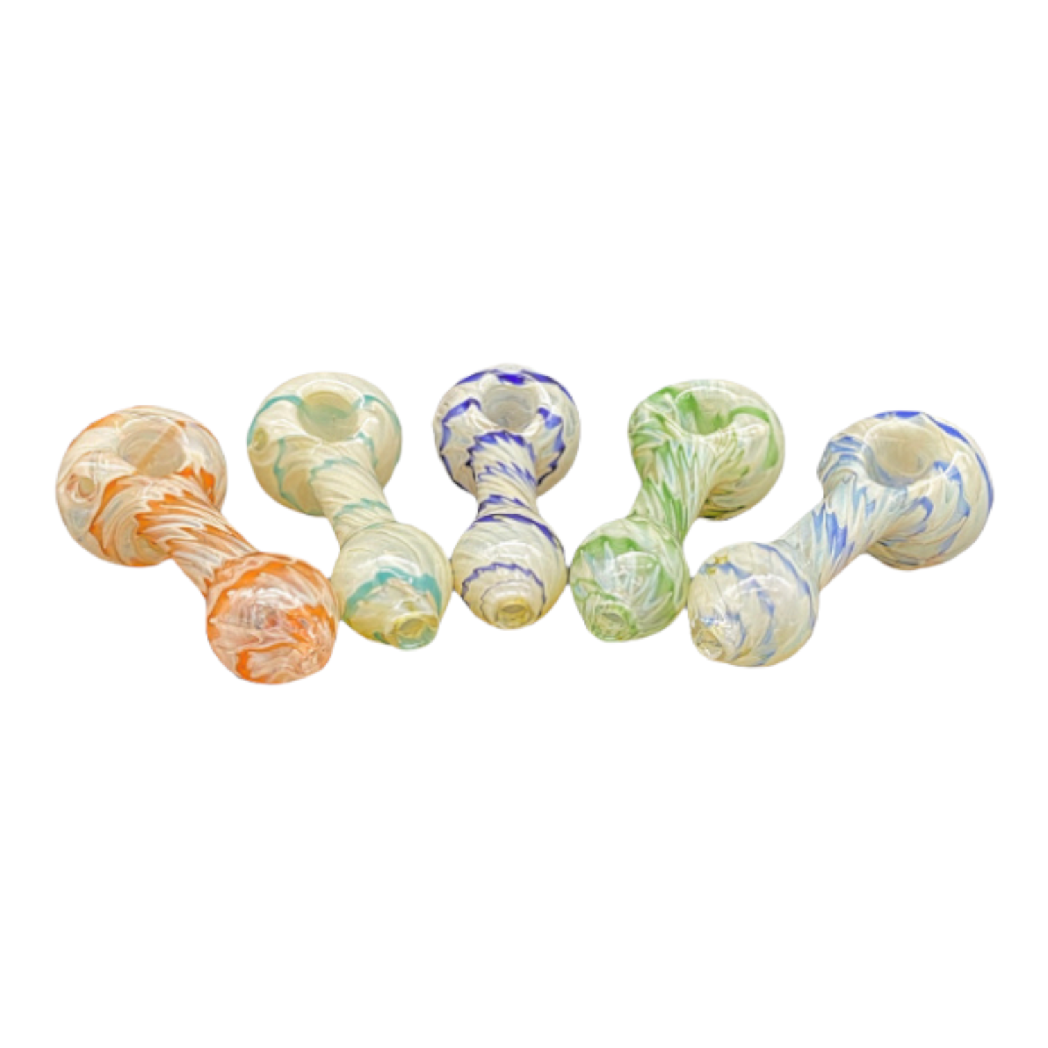 Glass Hand Pipe Wrap And Rake Spiral Colors
