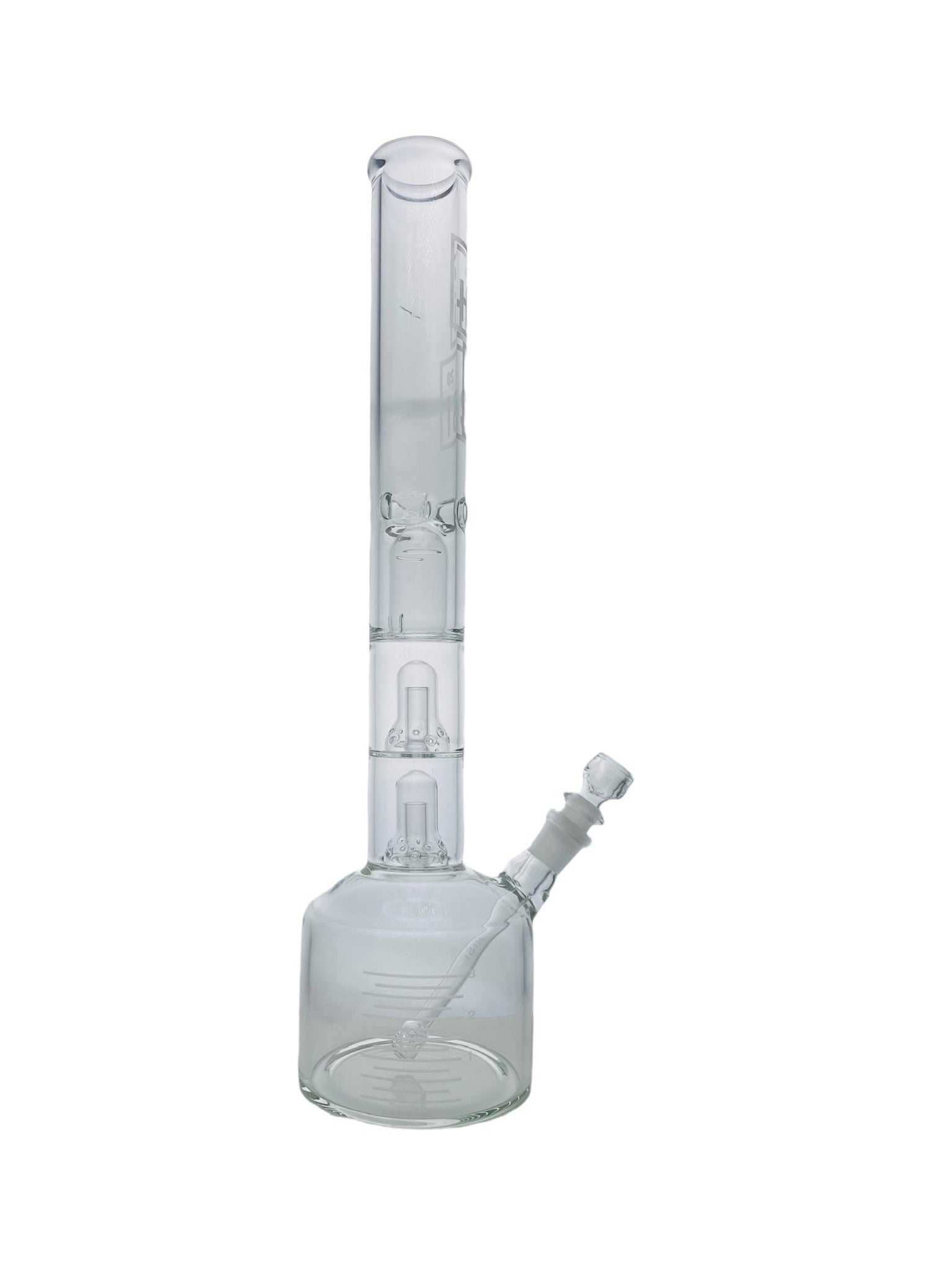 HiSi Glass Triple Bell Perc Beaker Bong