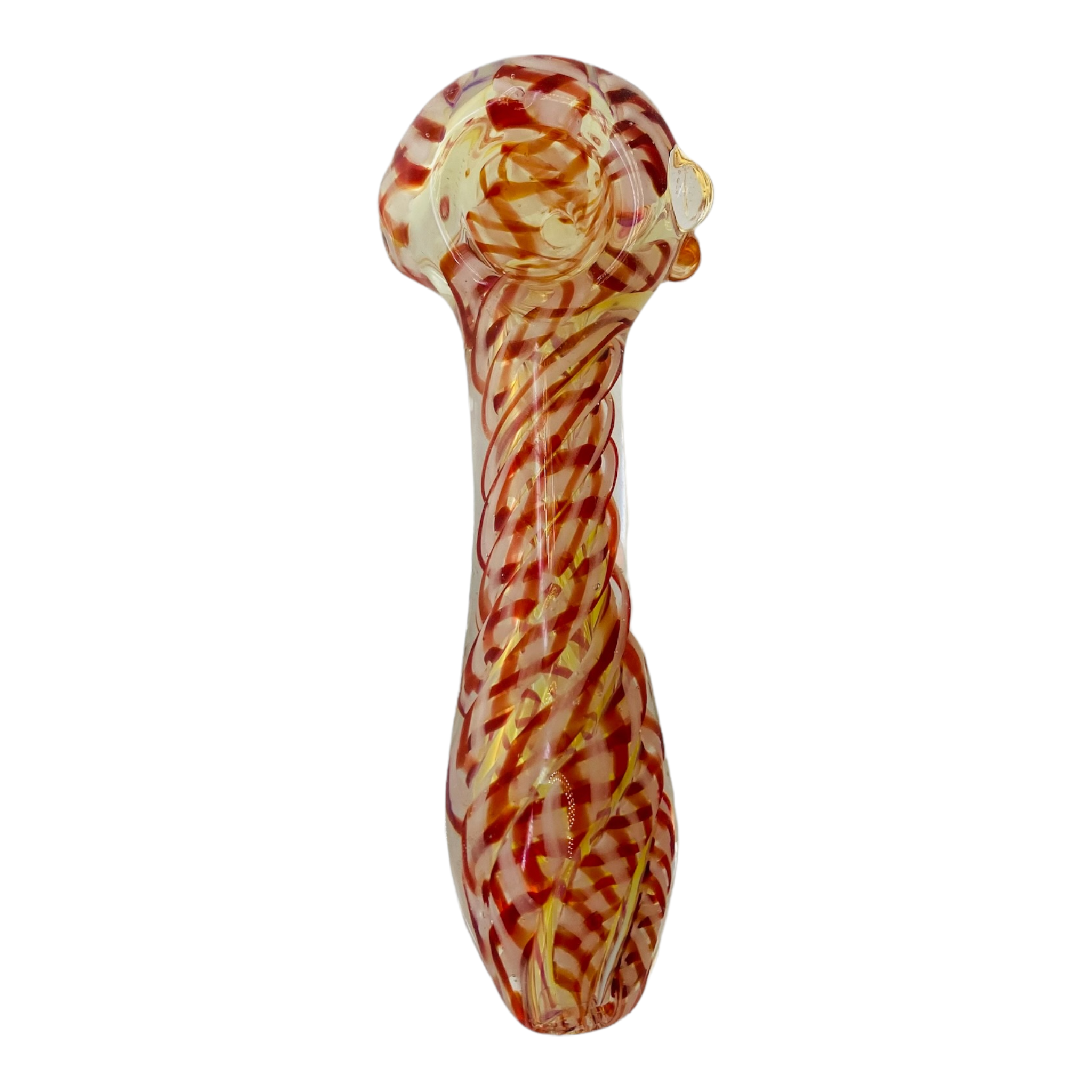 Red Latticino Twist Hand Pipe