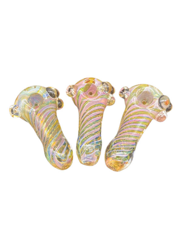 Thick Inside Out Fumed Twist With Marbles Hand Pipe