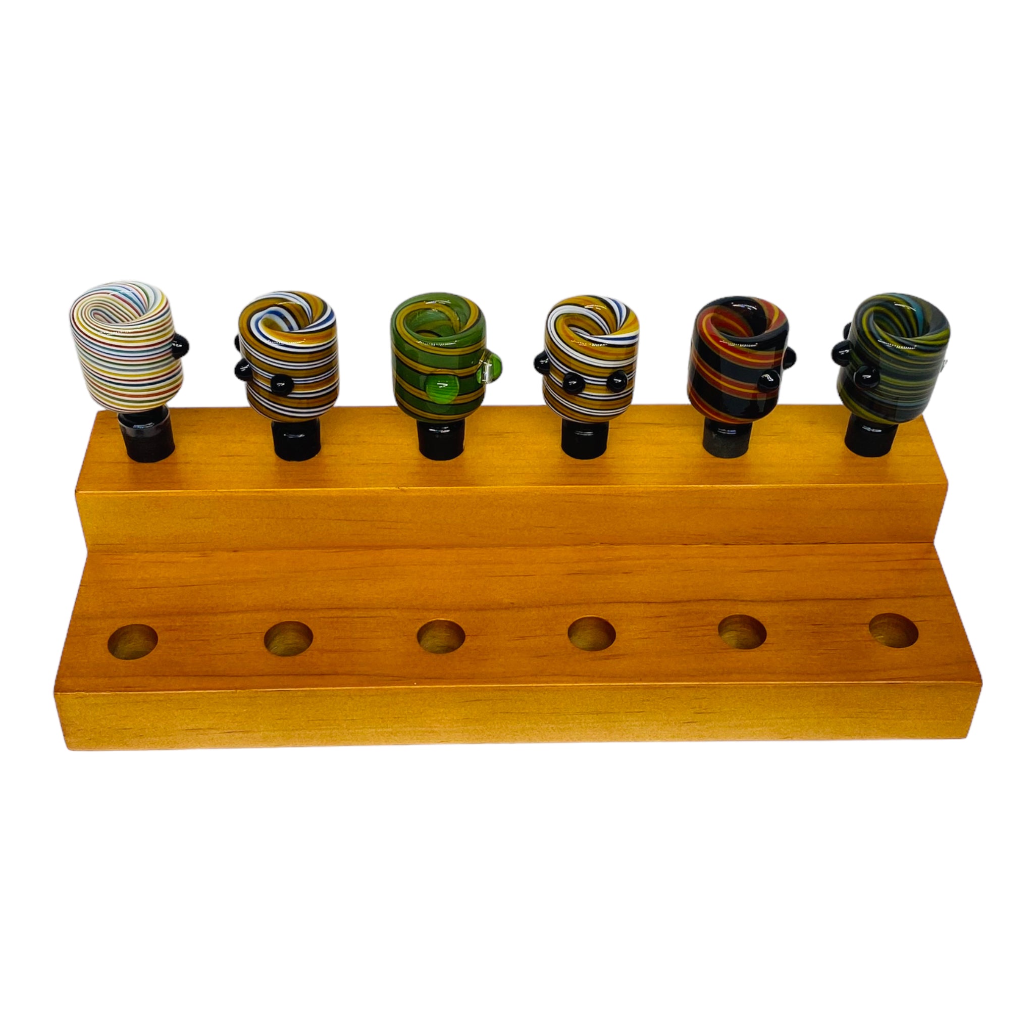 12 Hole 14mm Wood Bowl Or Quartz Banger Stand Holder with bowls