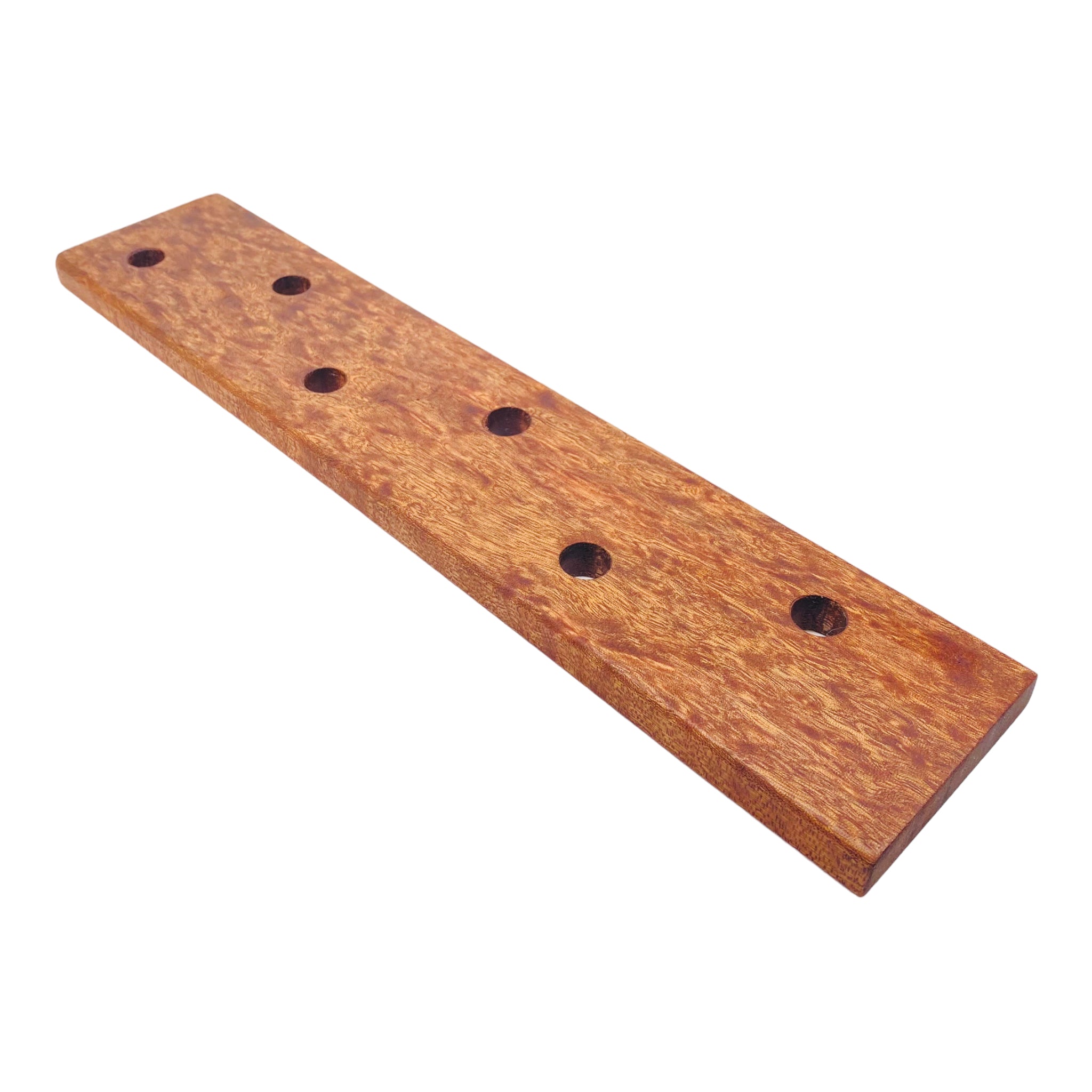 6 Hole Wood Display Stand Holder For 14mm Bong Bowl Pieces Or Quartz Bangers - Mahogany Lace Burl