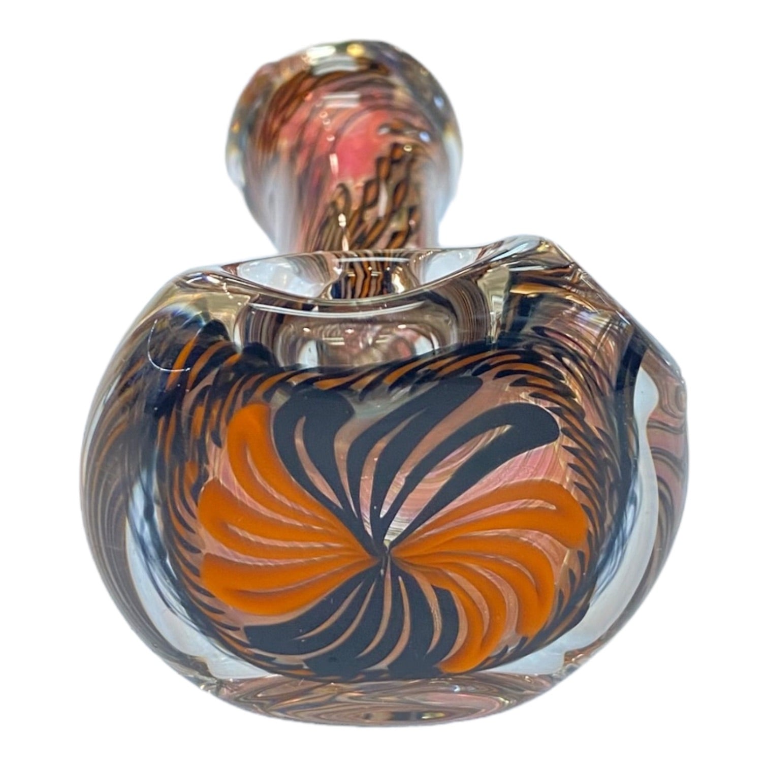 Talent Glass Works - Orange And Blue Cane Twist Spoon