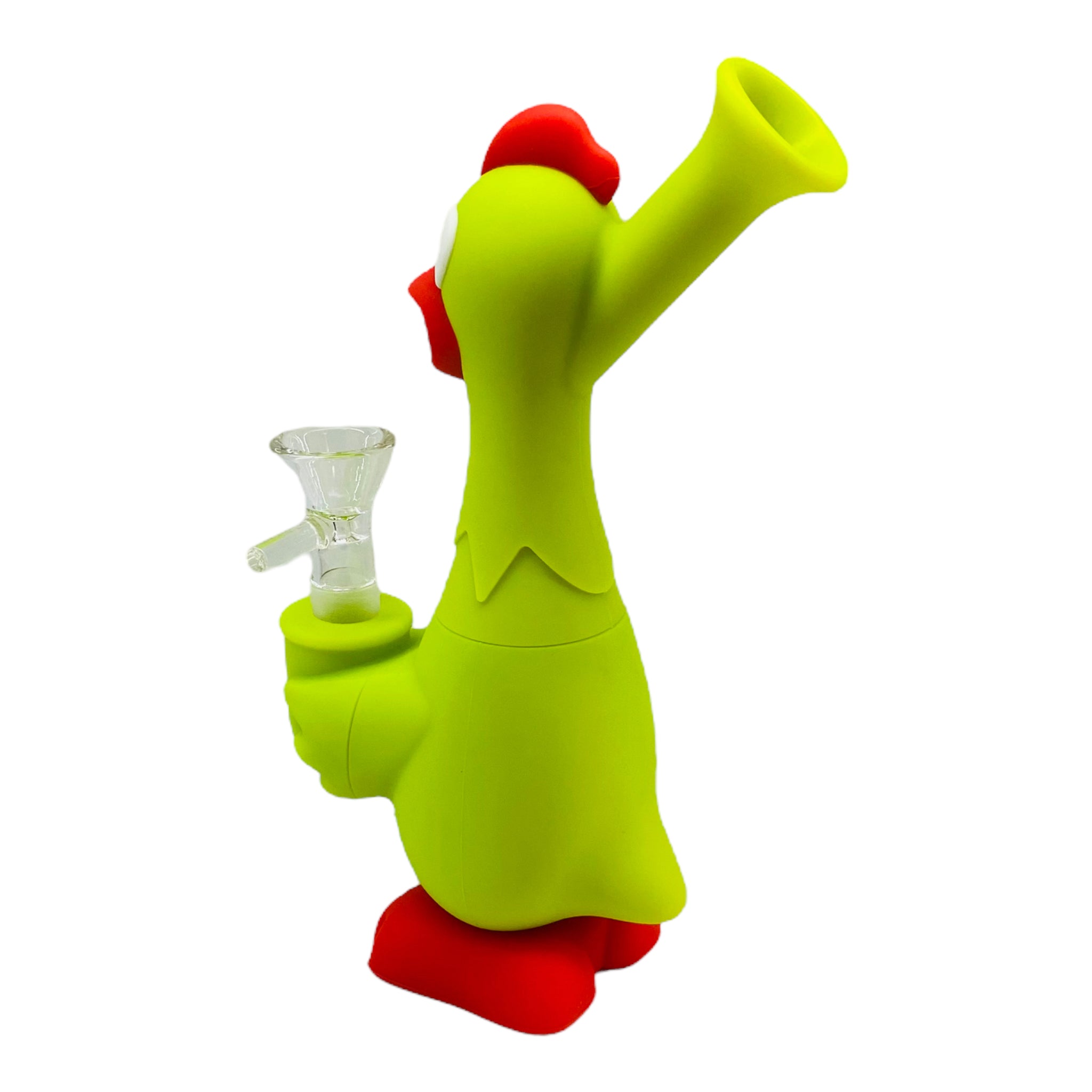 Green And Red Rubber Chicken Silicone Bong