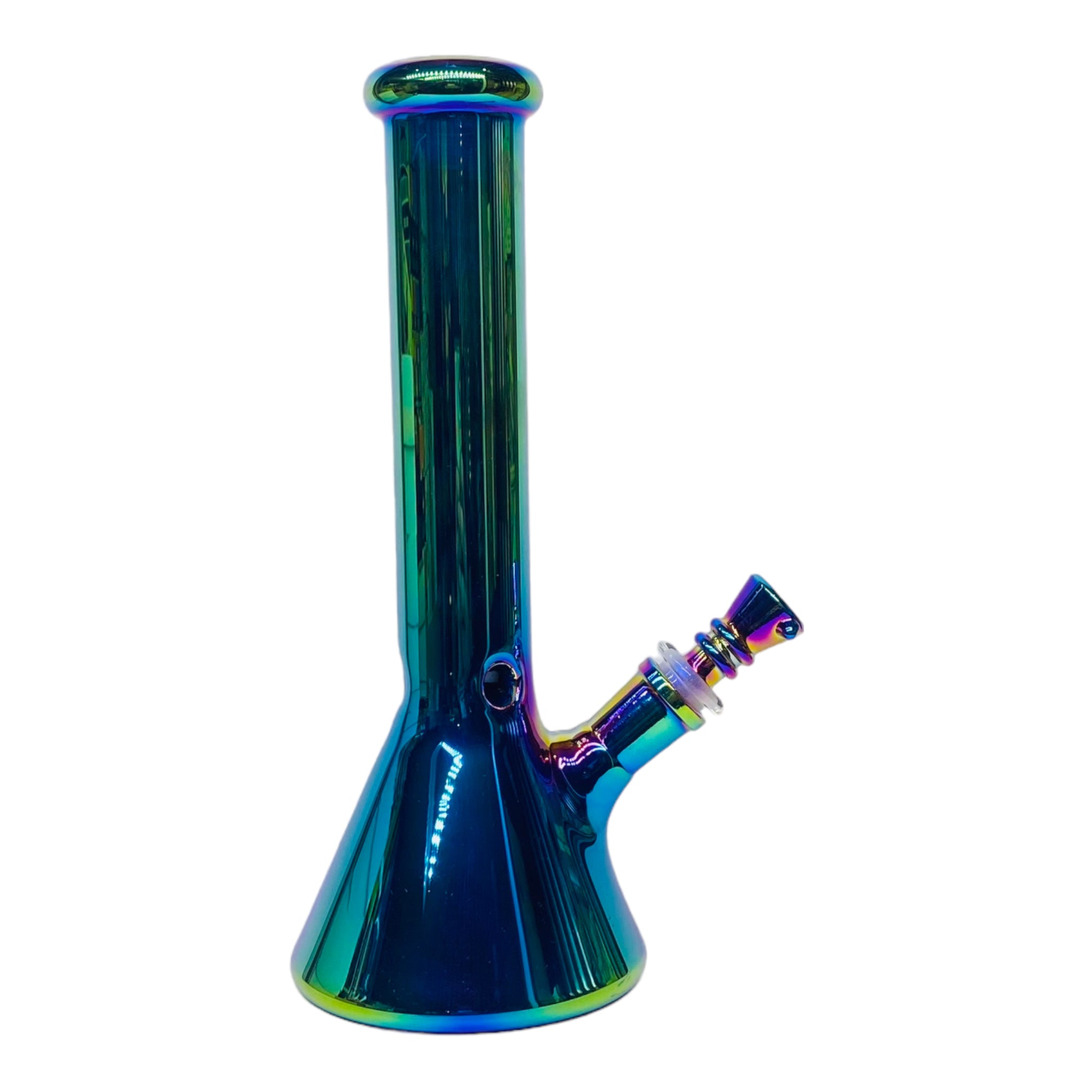 10 Inch Green Rainbow Beaker Base Glass Bong