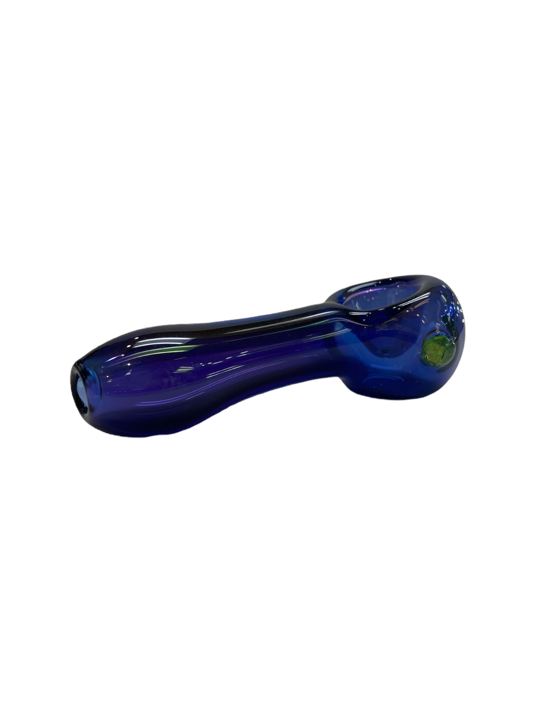 Blue Glass Hand Pipe With Color Dot