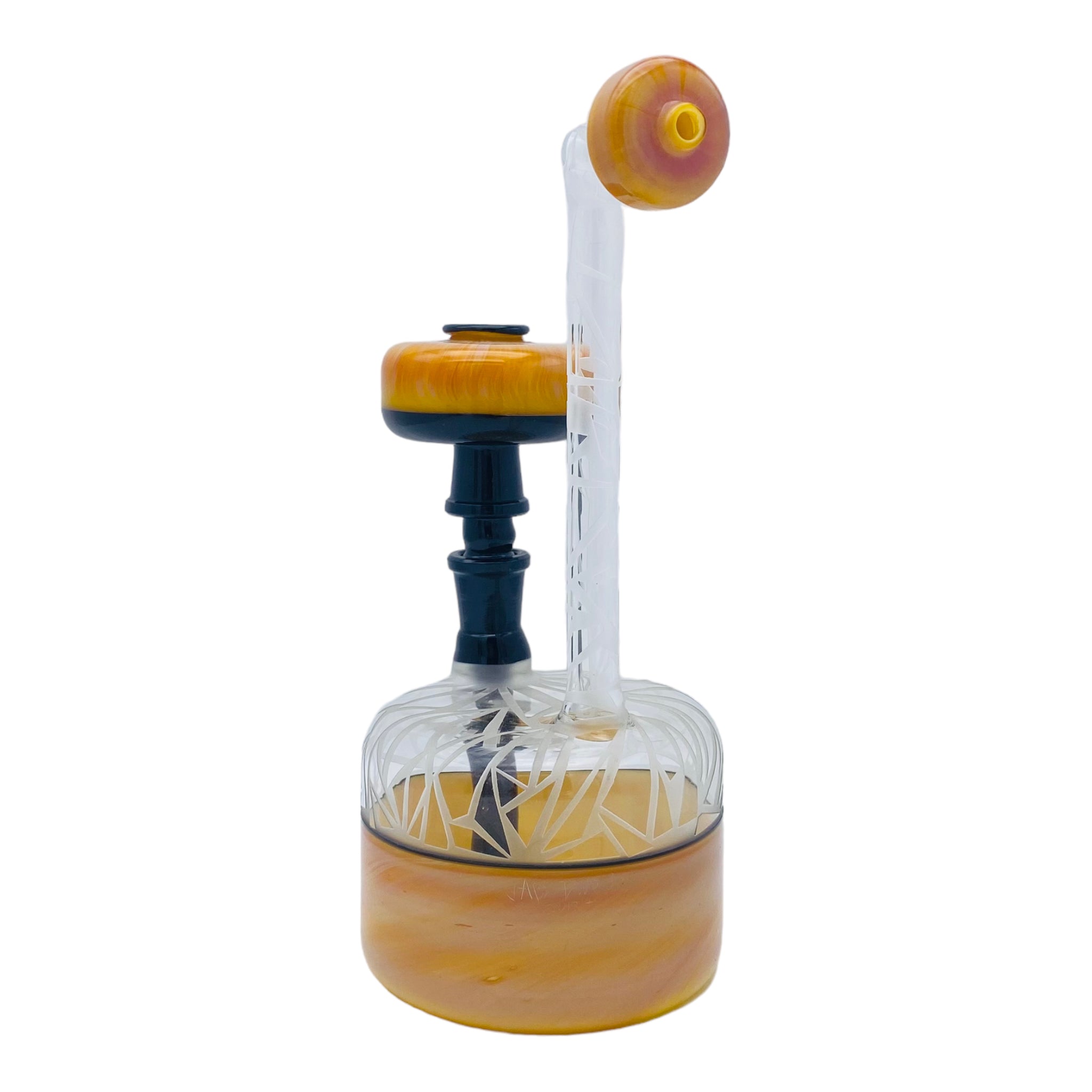 JAG Glass & Dwreck Glass - Up Right Dab Rig With Periscope Neck Sandblasting And Serendipity Glass
