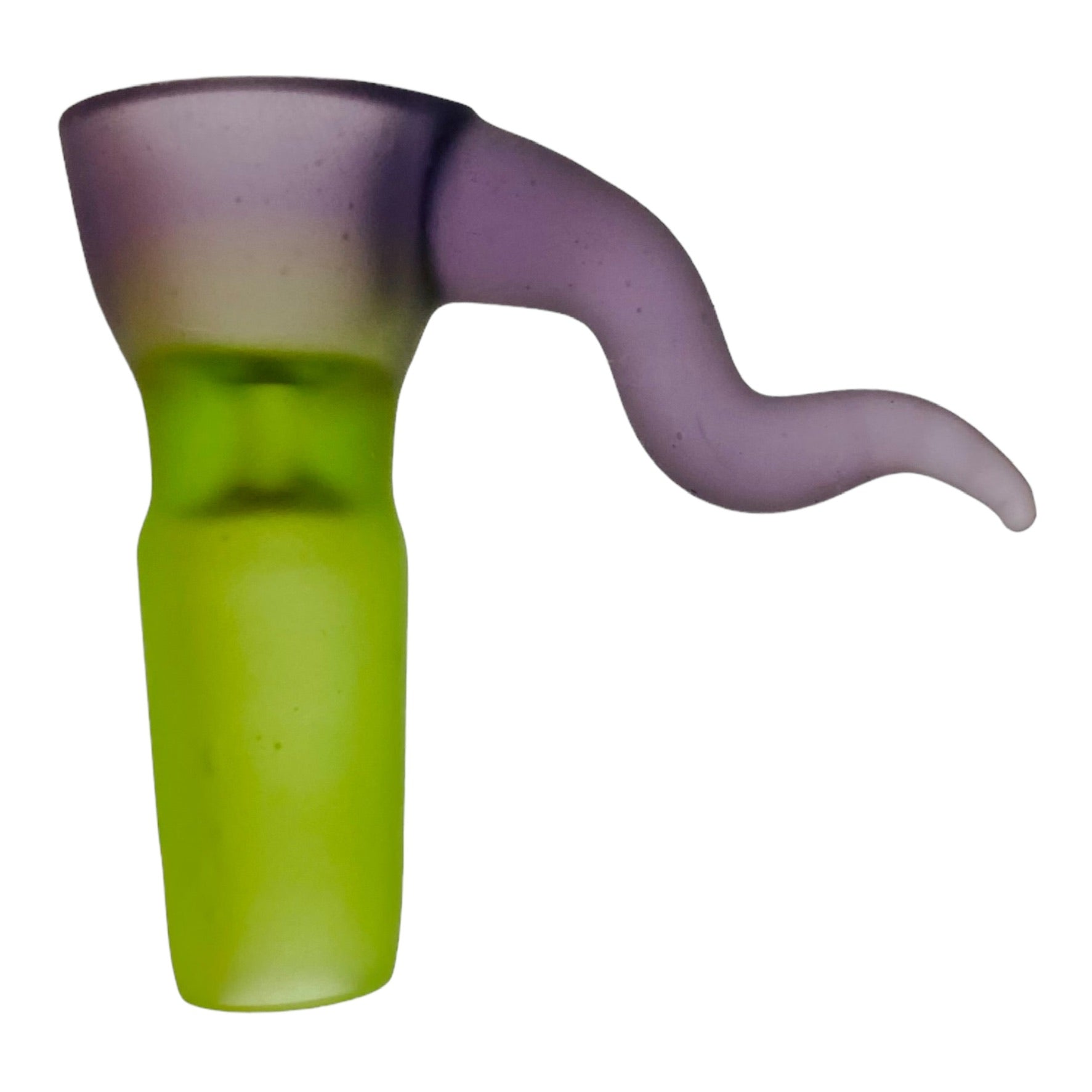 Optera Glass - Sandblasted Green And Purple With Purple Handle - 14mm Bowl Piece
